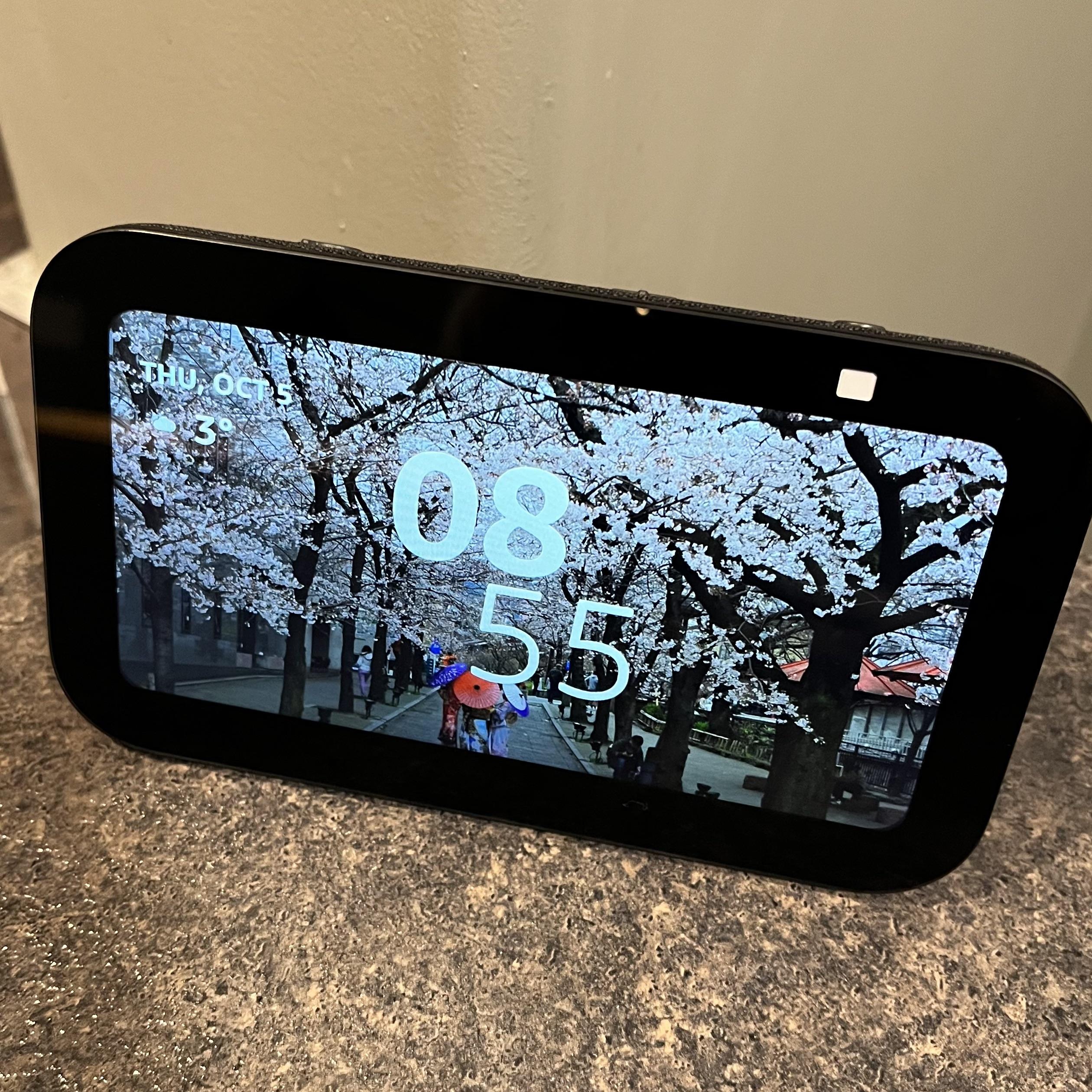 How can I get my echo show 5 to only show my set clock face with