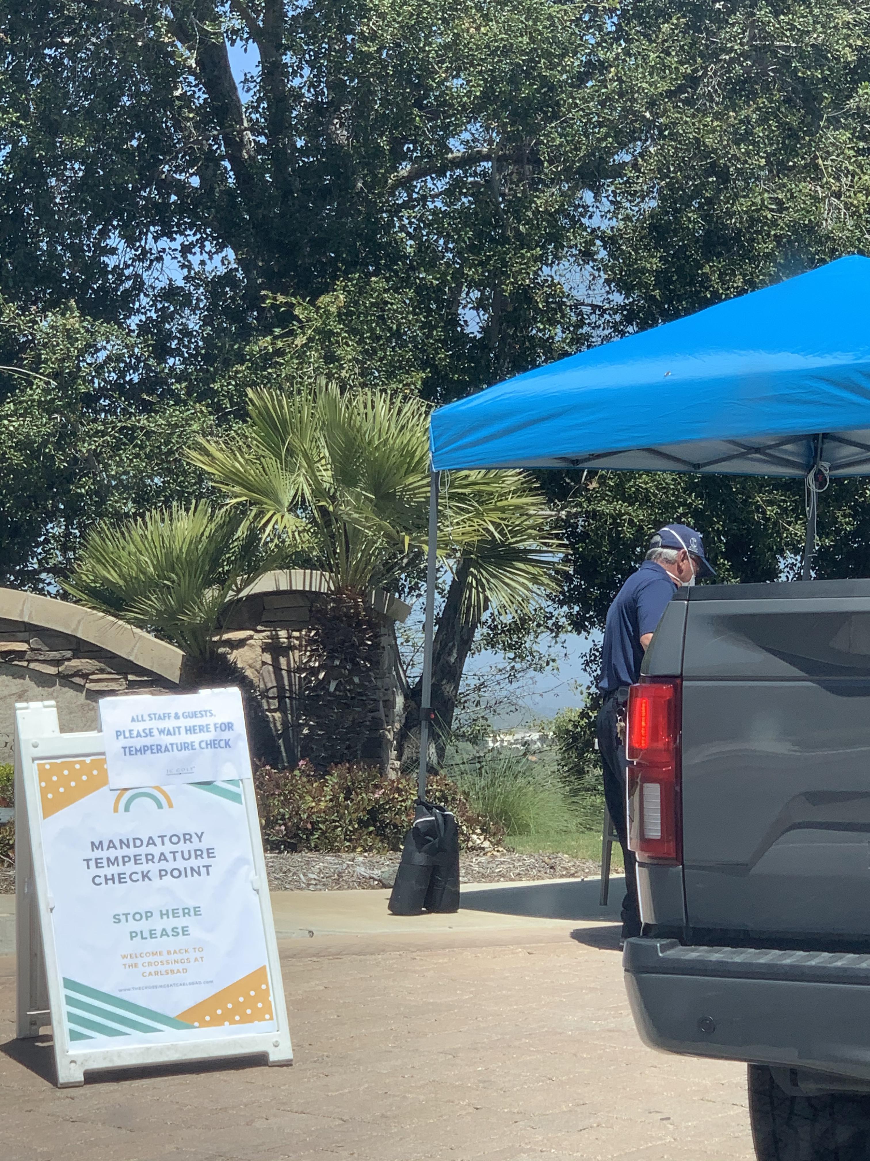 Temperature Check at entry Crossings Carlsbad golf
