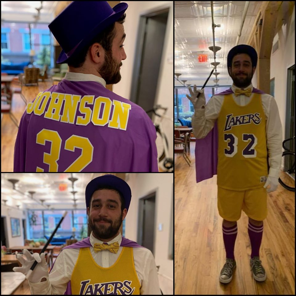 My "Magic Johnson" costume from this weekend. r/lakers