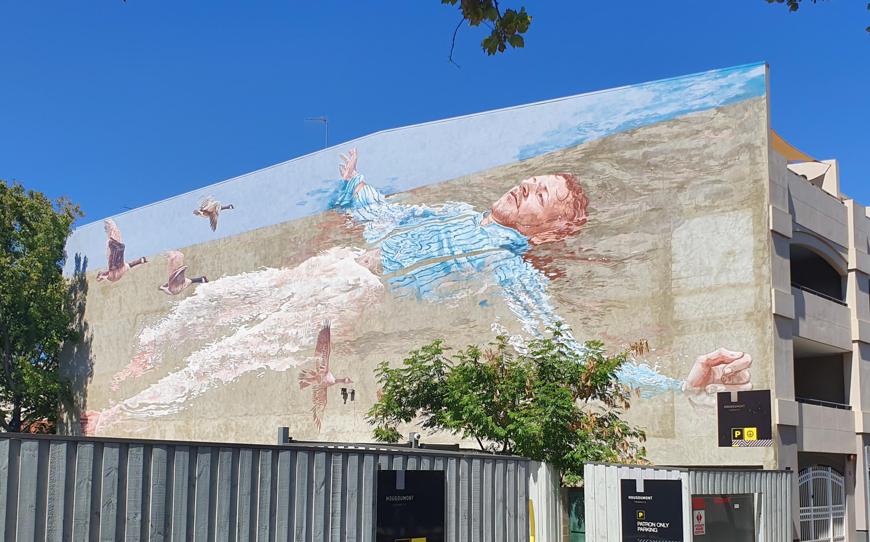 Never noticed this great wall mural in Freo until today. r/perth