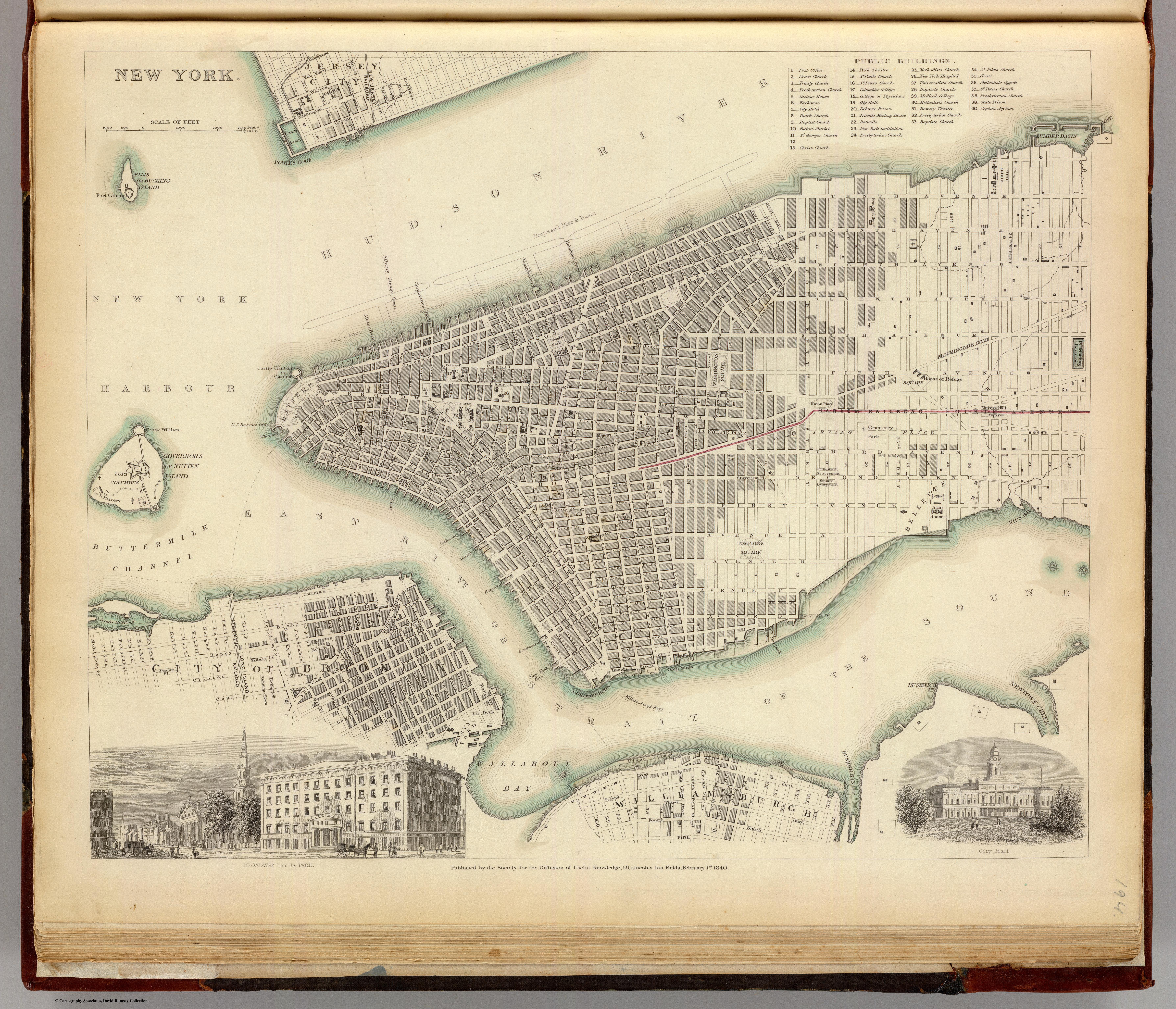 British Map Of Manhattan Revolution Map of Manhattan 1840 MapPorn