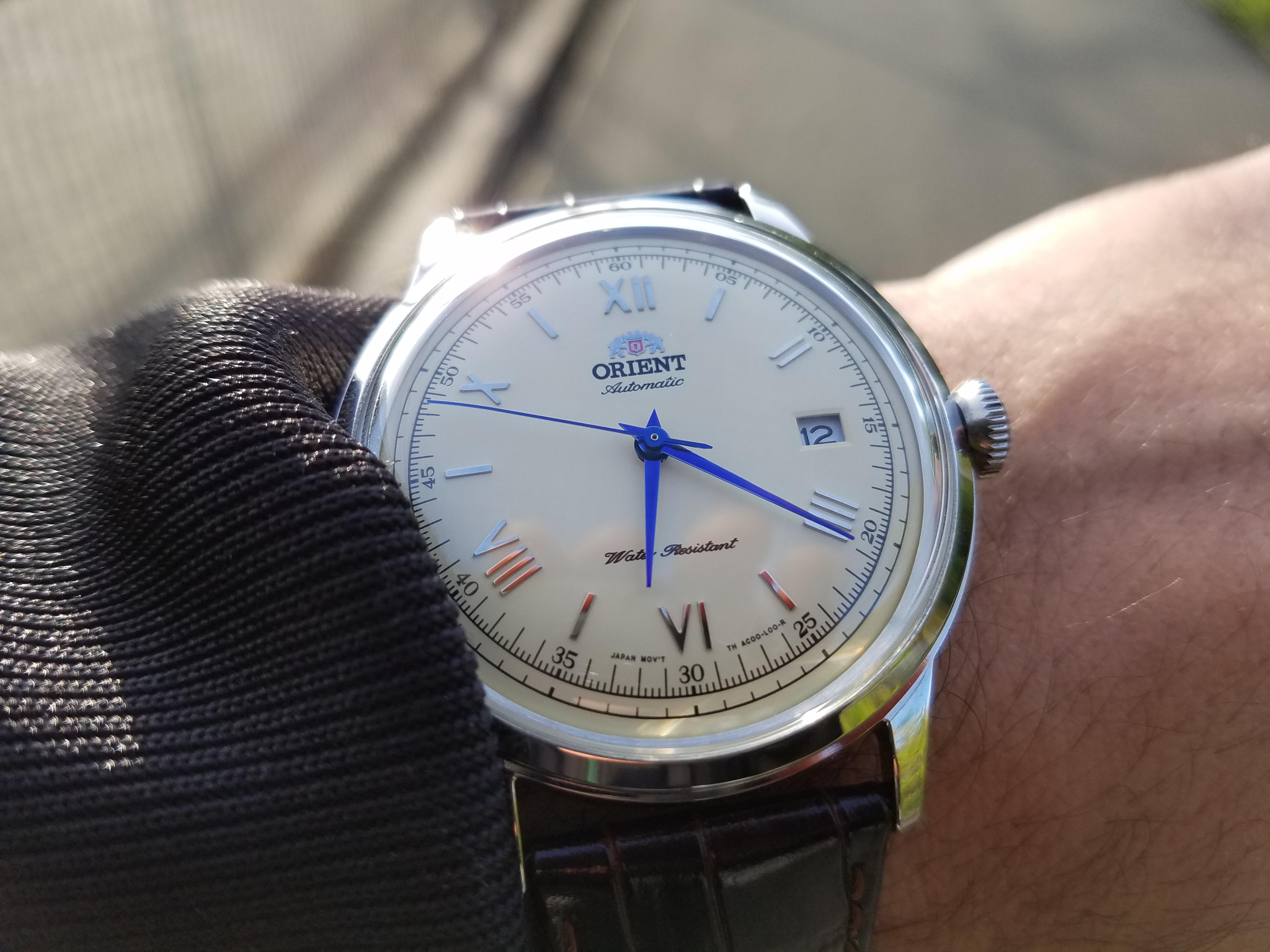 [Orient Bambino] V2, Gen. 2. Cream face with blue hands r/Watches
