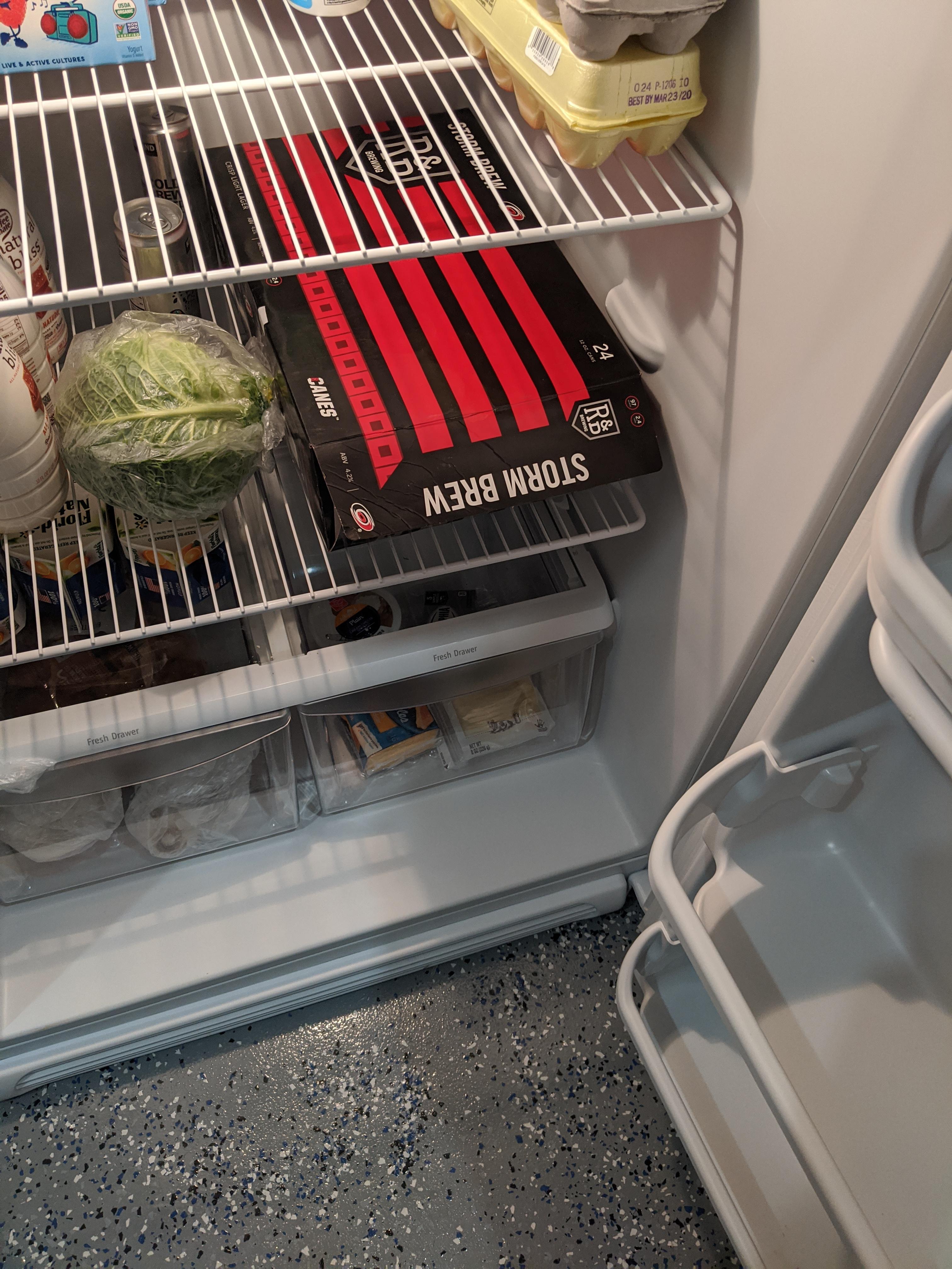 Keep the beer fridge stocked for road games boys! Costco 🤣🤣 r/canes