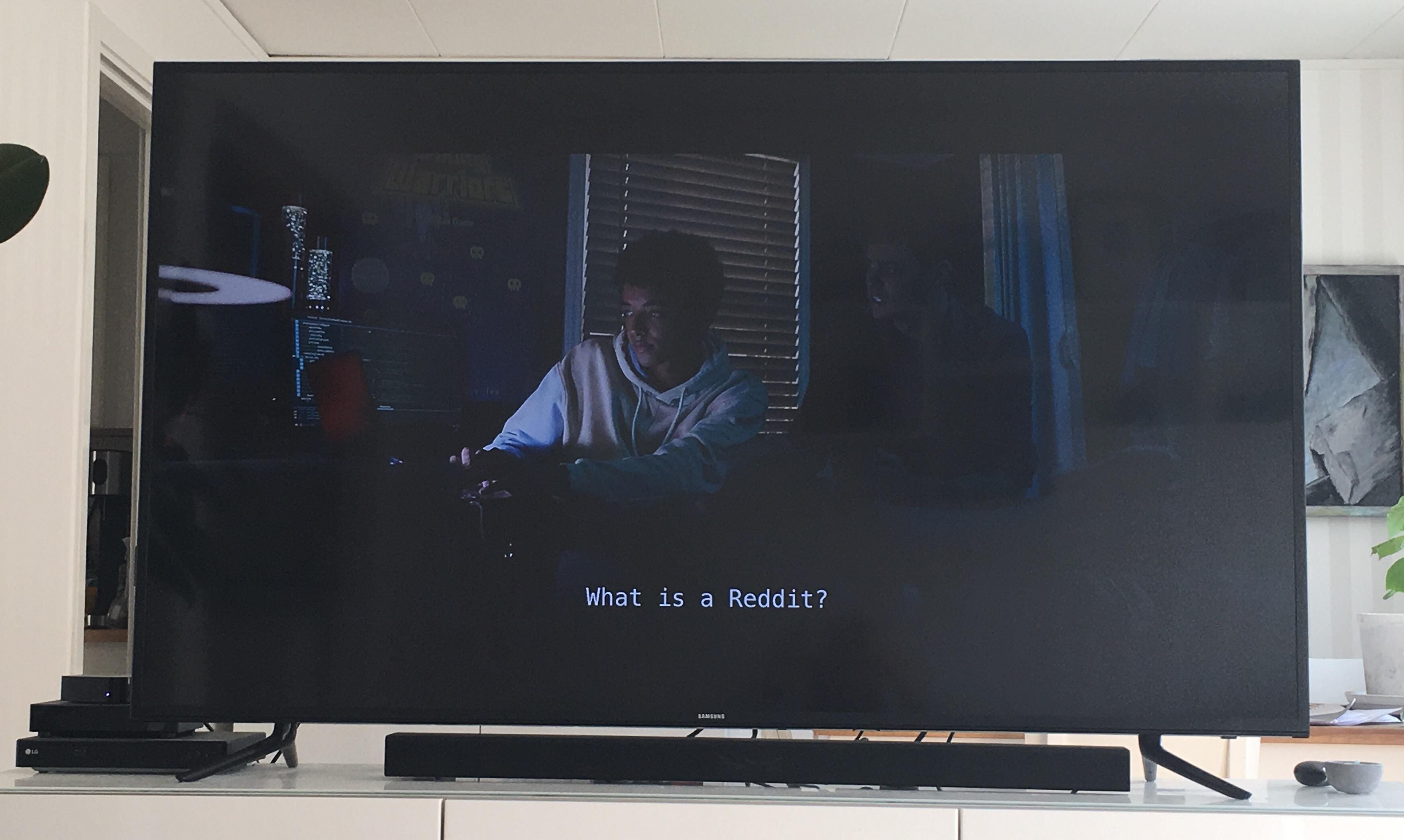 Watching a movie on Netflix and this happens; What is a Reddit? Funny