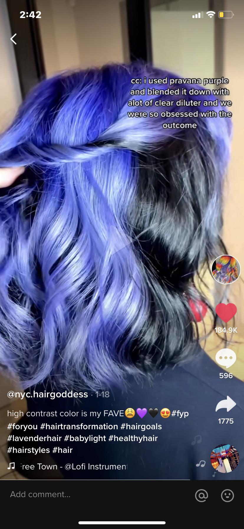 SemiPermanent hair dye that’s this bluepurple color? My hair is a
