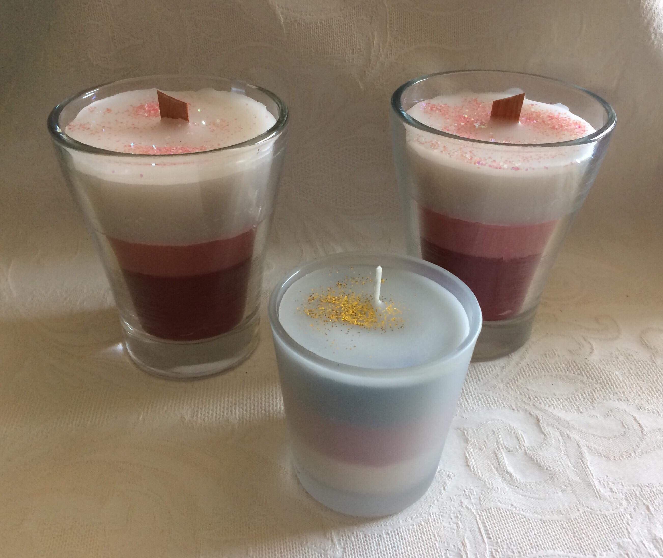 First time making candles by recycling old bits and pieces of wax and