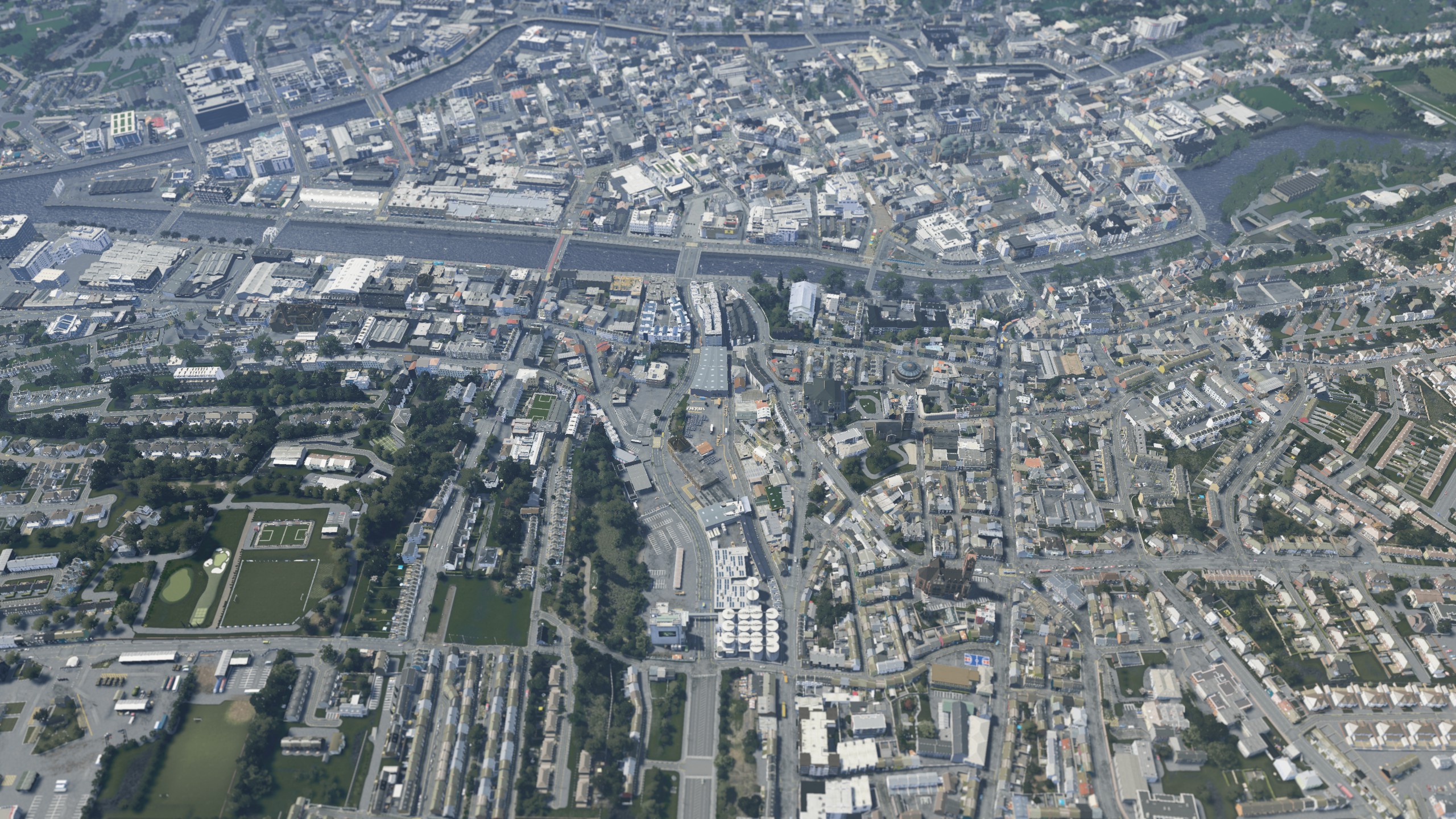 Cork Cities Skylines. Aerial shot from the North side r/ireland