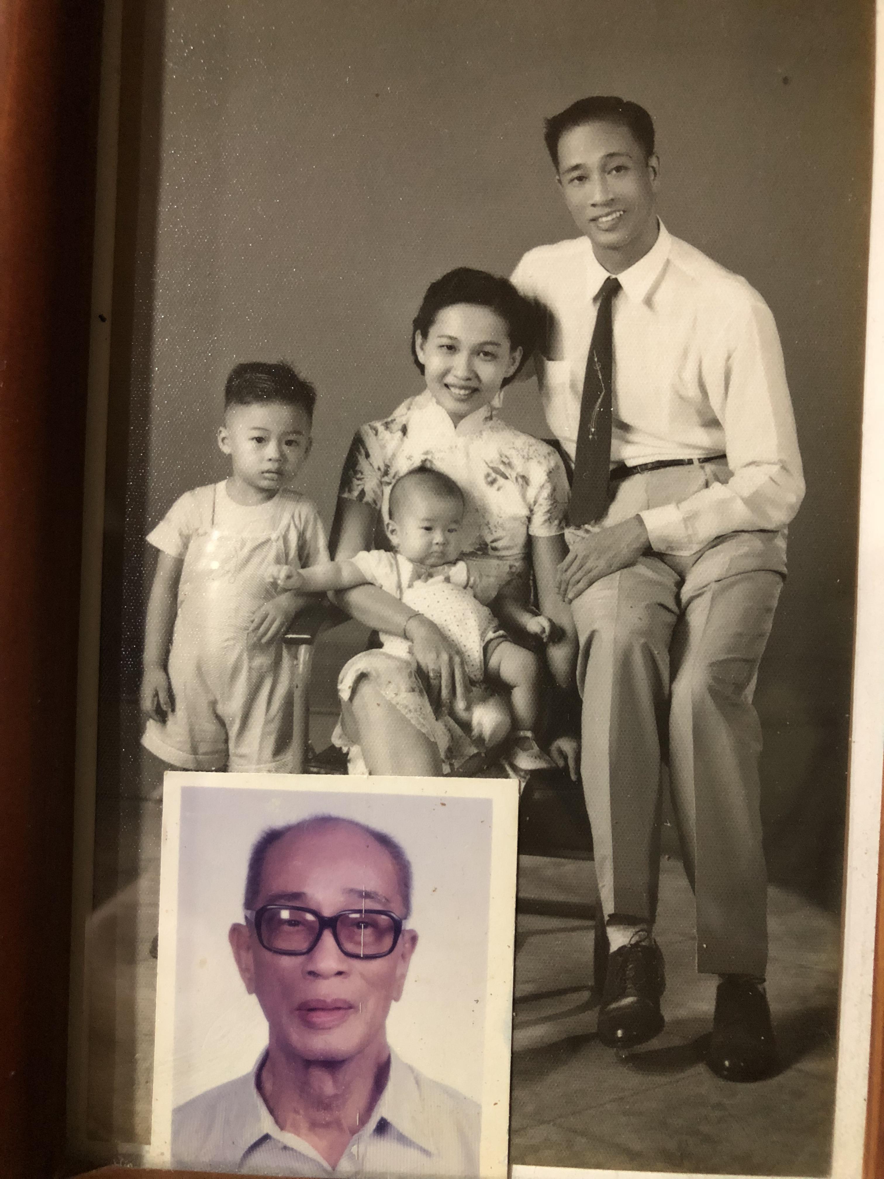 Family portrait of my paternal grandparents, Singapore, 1956. My father