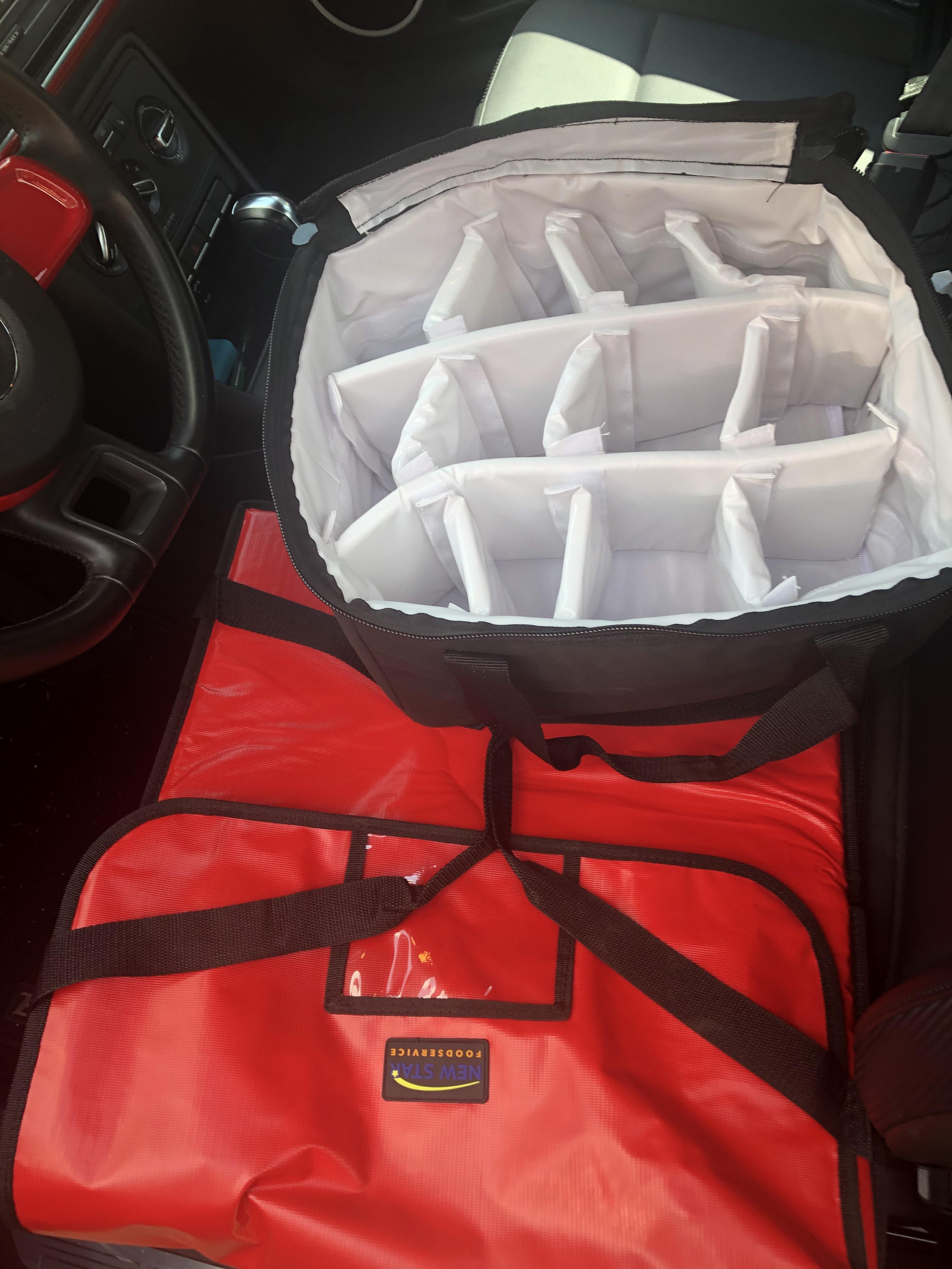 My specialty bags. Pizza bag and 12 compartment insulated beverage