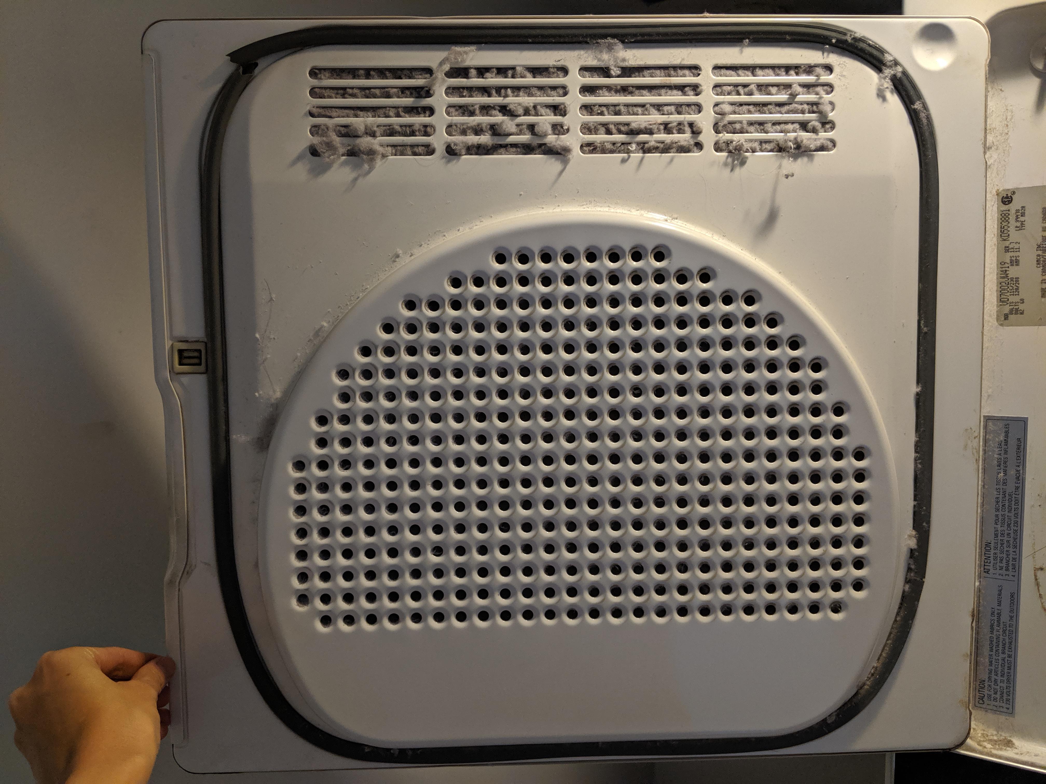 How to open old GE dryer door to remove lint? Model no. is VD7002JW419