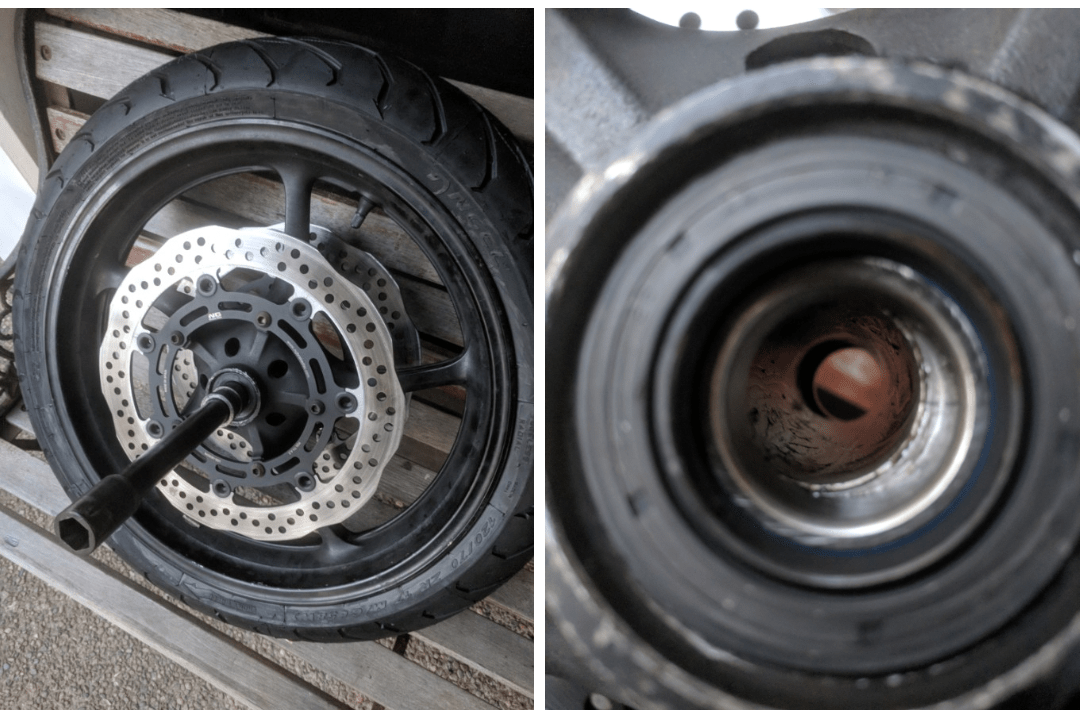 Wheel bearing issue. They oress it wrong. What do? motorcycles