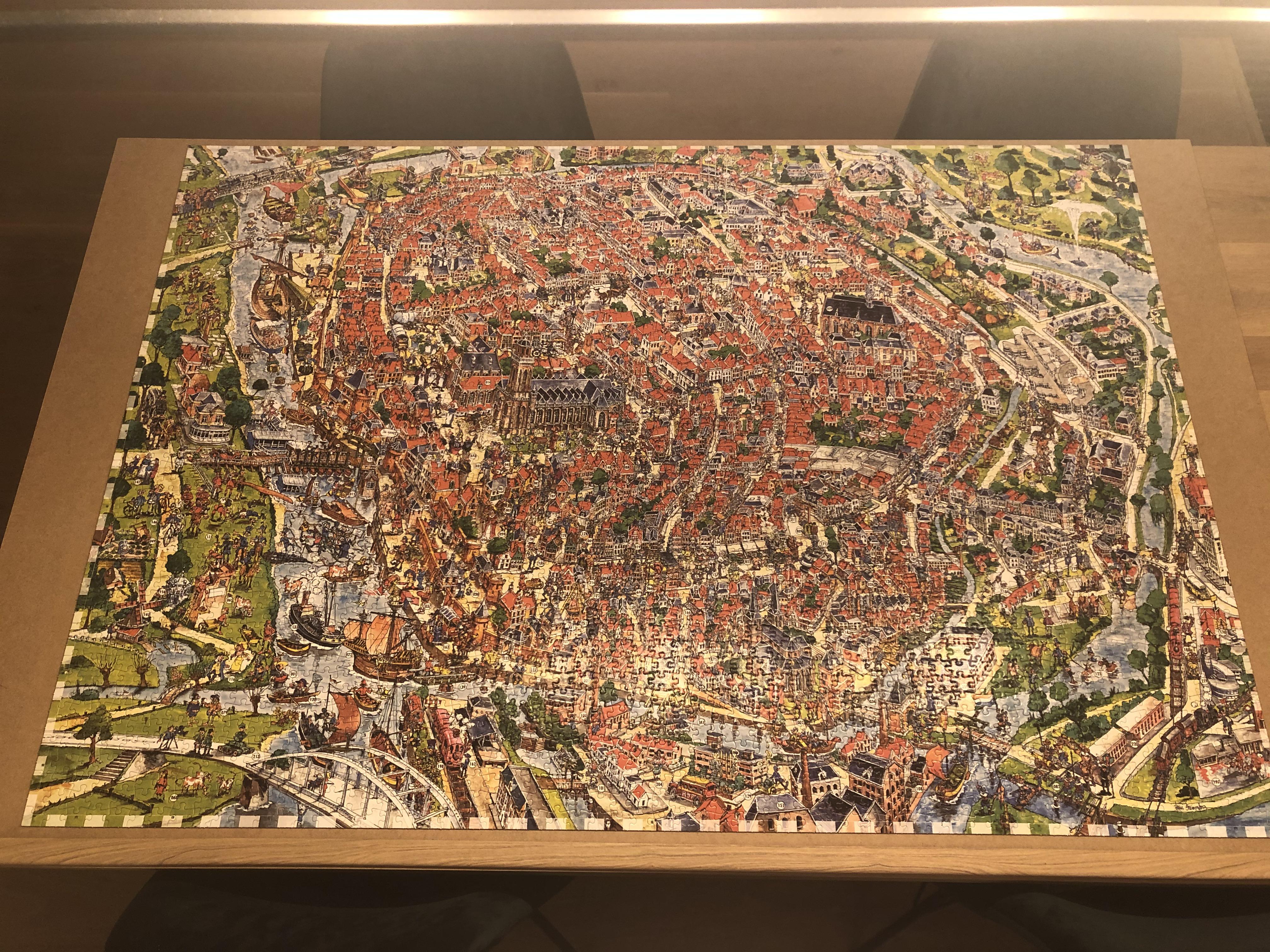 Puzzle of my hometown, 3000 pieces. So happy it’s finally done! r