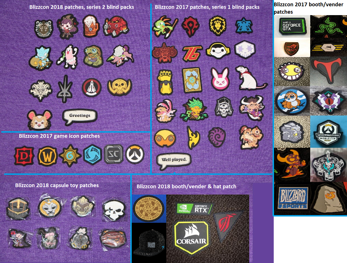 My poorly done pic of all blizzcon velcro patches. Using it as a