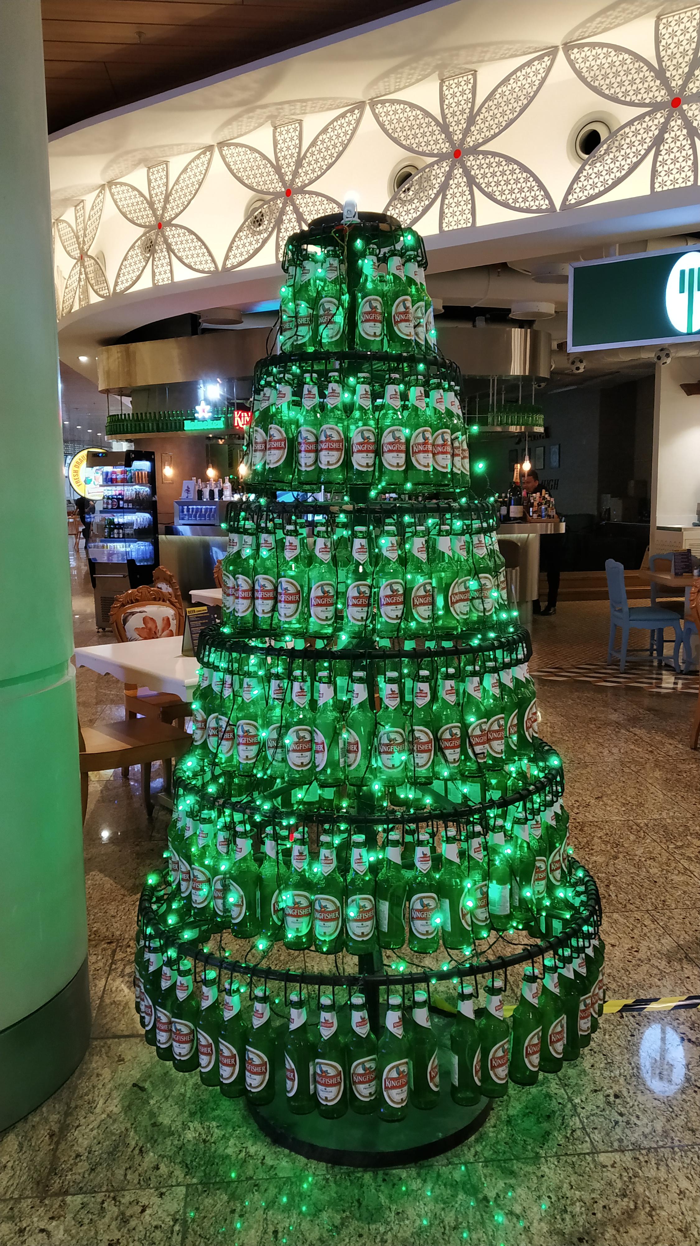 Christmas tree made from beer bottles. r/mildlyinteresting