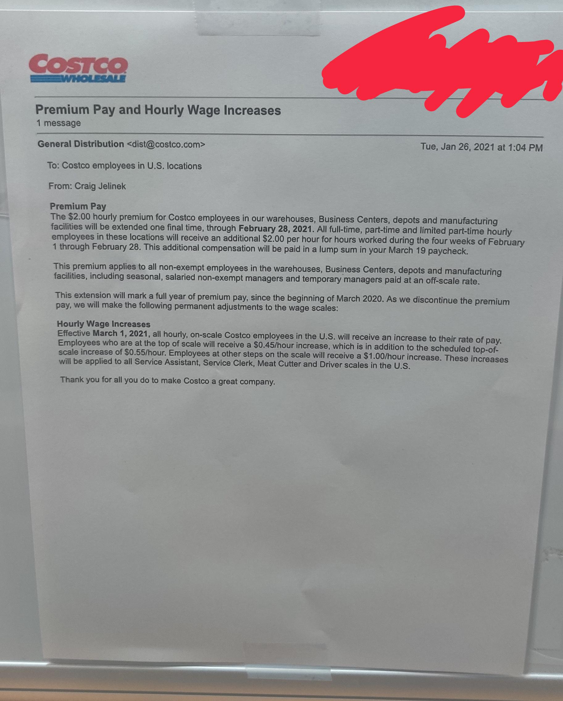 End of 2/hr "hazard pay" aka outstanding service. But 1 permanent