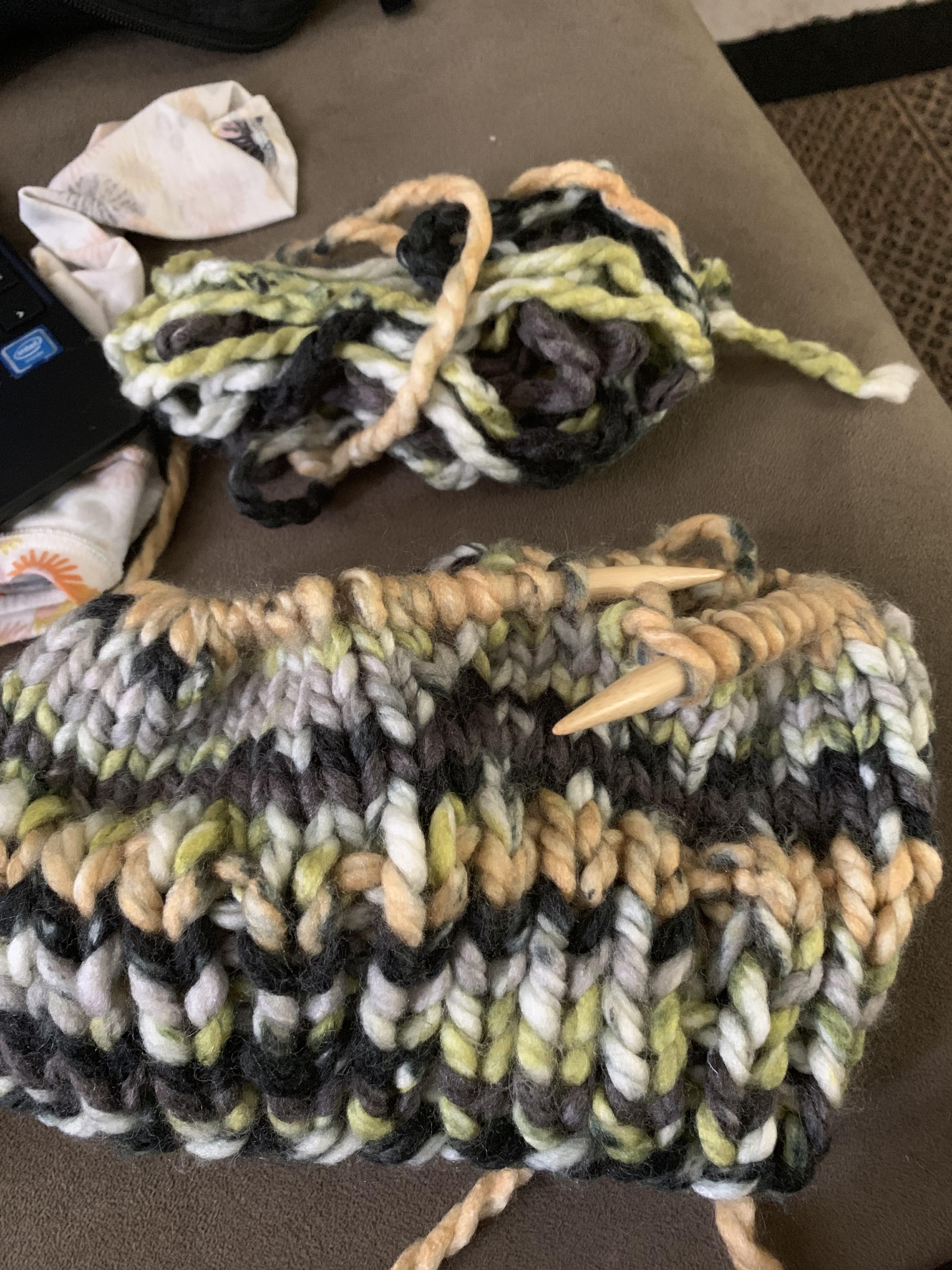 I got a ball of yarn on super sale at Michaels because someone had