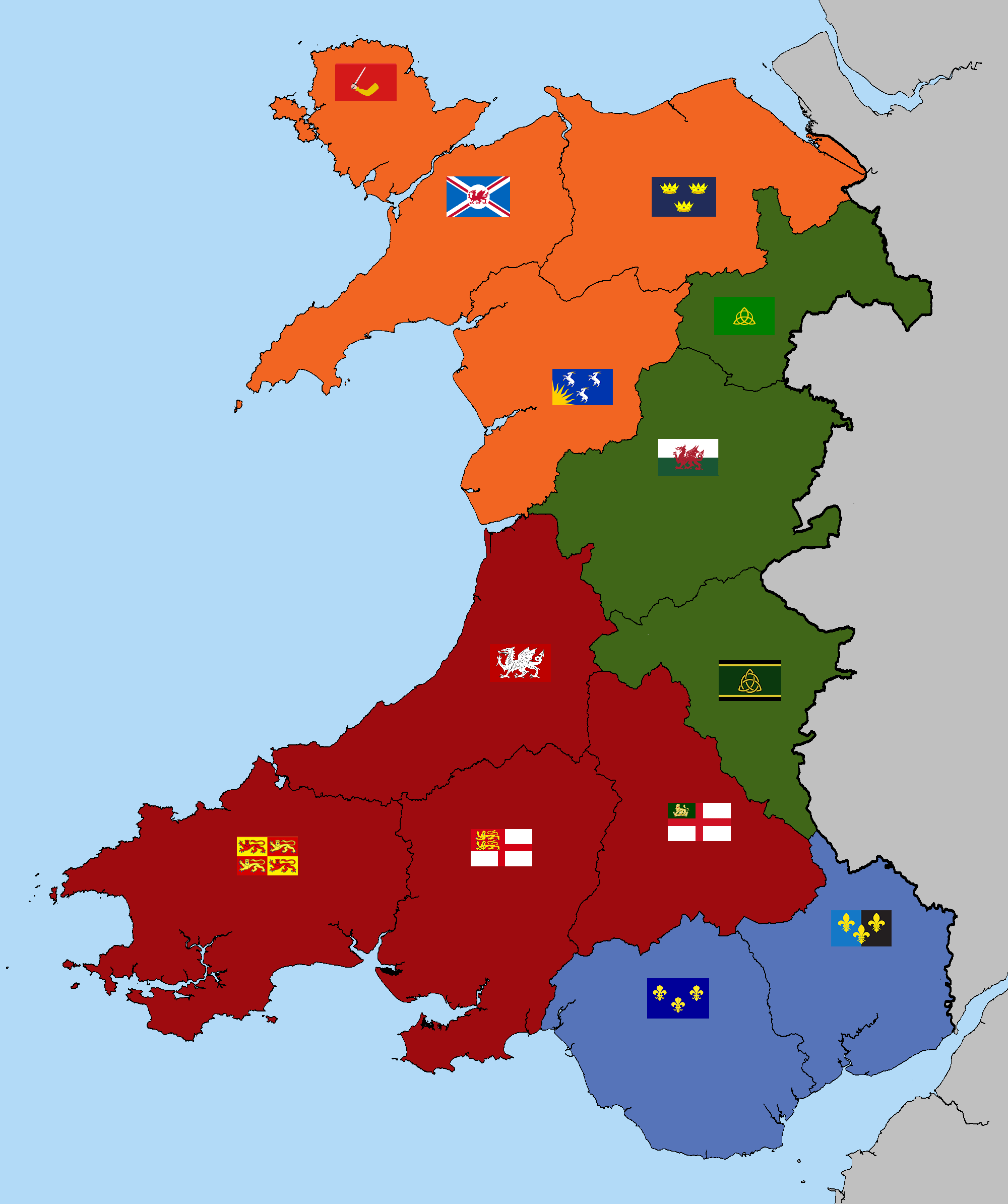 Ich dien (1200s Welsh Civil War). r/imaginarymaps