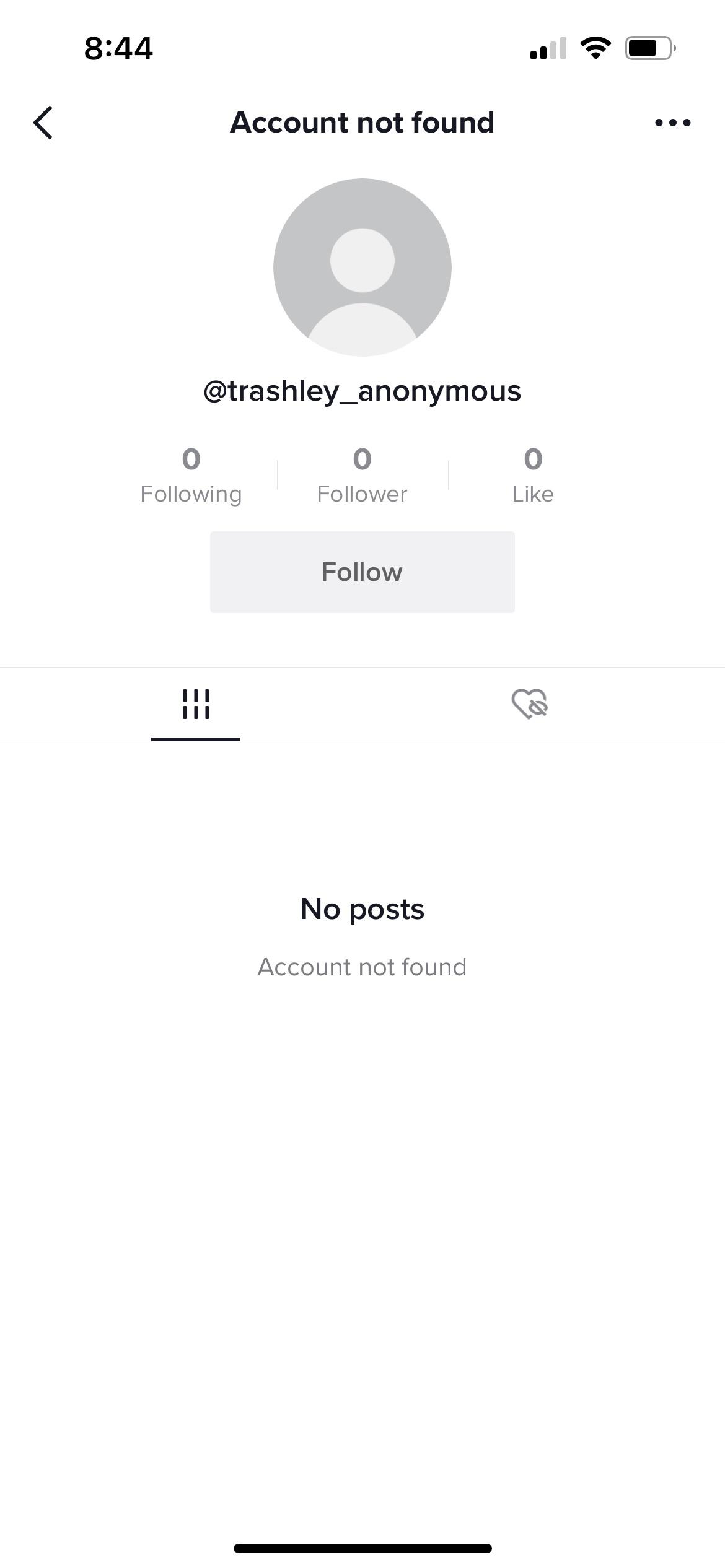 So did she delete her account??? This is all that shows on my tik tok