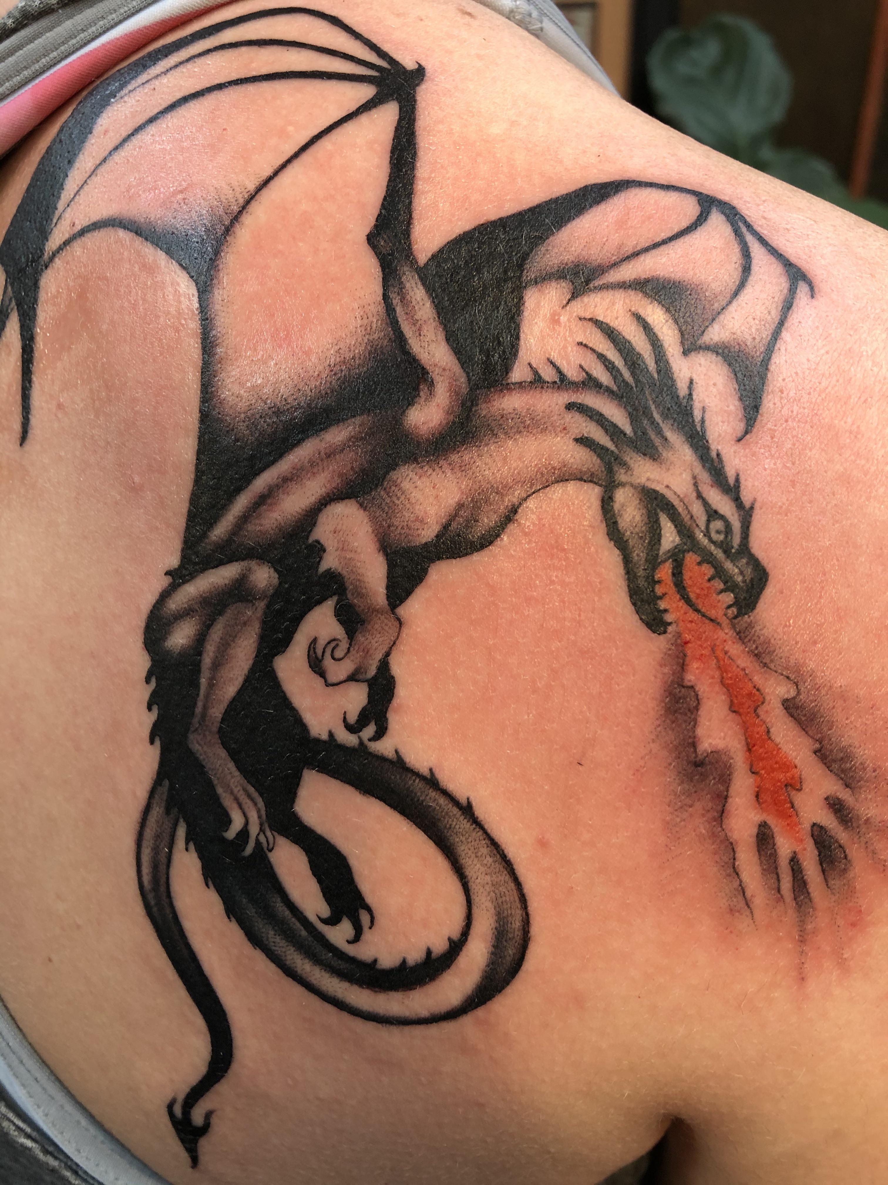 Dragon by Lucy at Fountain City Tattoo in Kansas City, MO r/tattoos