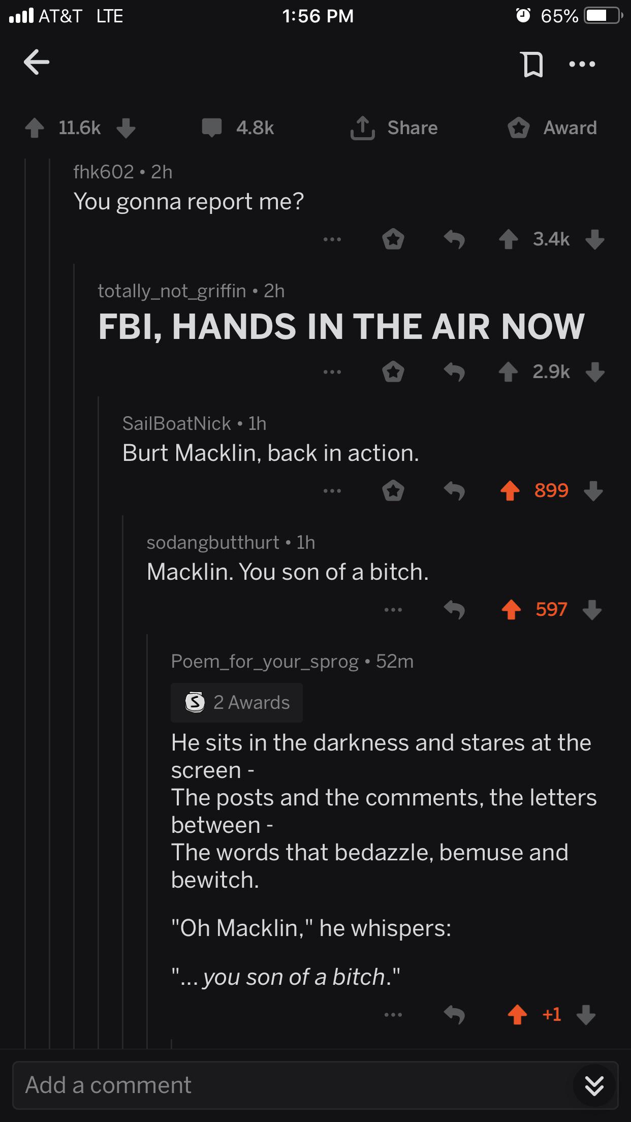Bert Macklin, you son of a bitch r/UsernameChecksOut