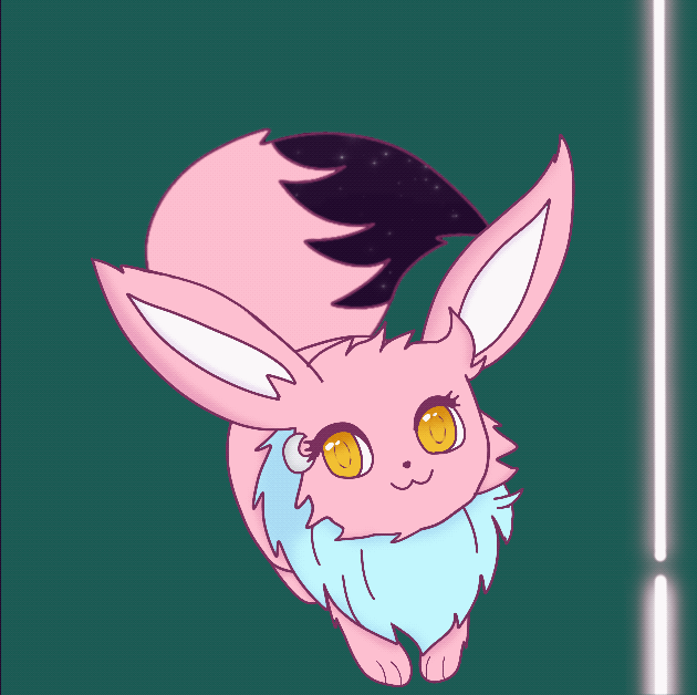 I made another animation of someone’s Eevee OC on twitter, the way I animated the tail was