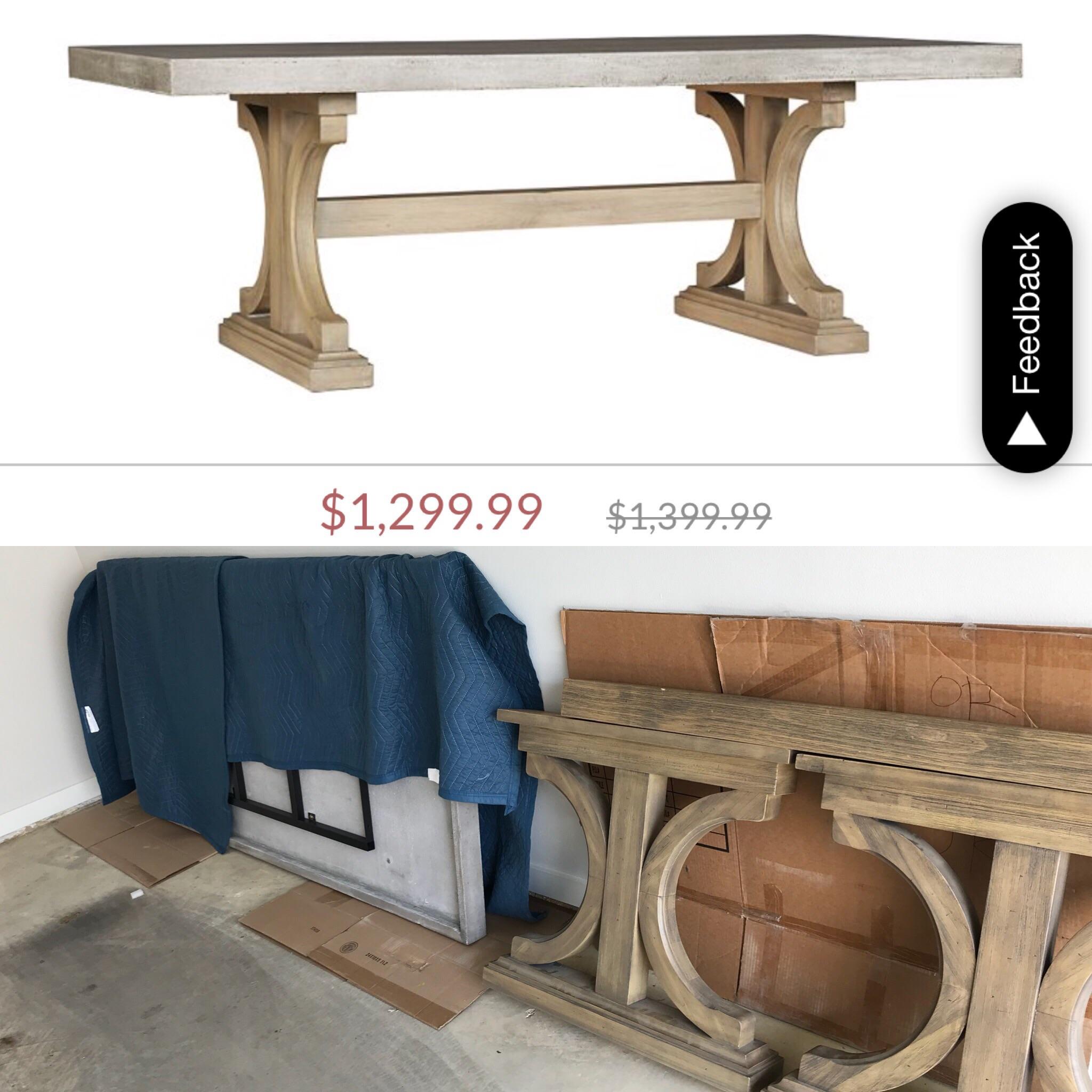 1299.99 concrete dining table from Haverty’s at the local thrift! We