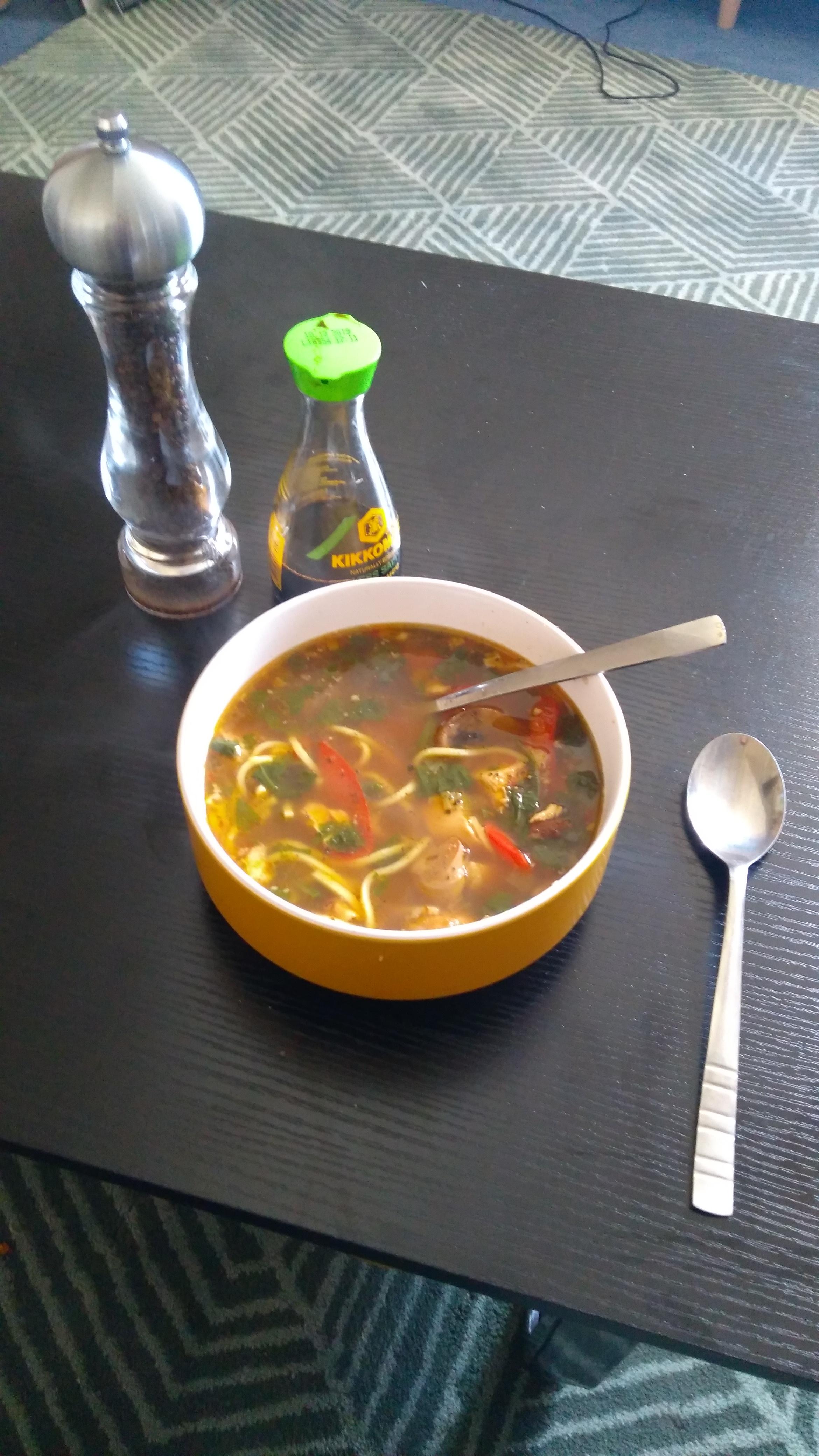 [Homemade] Hangover chicken noodle soup r/food