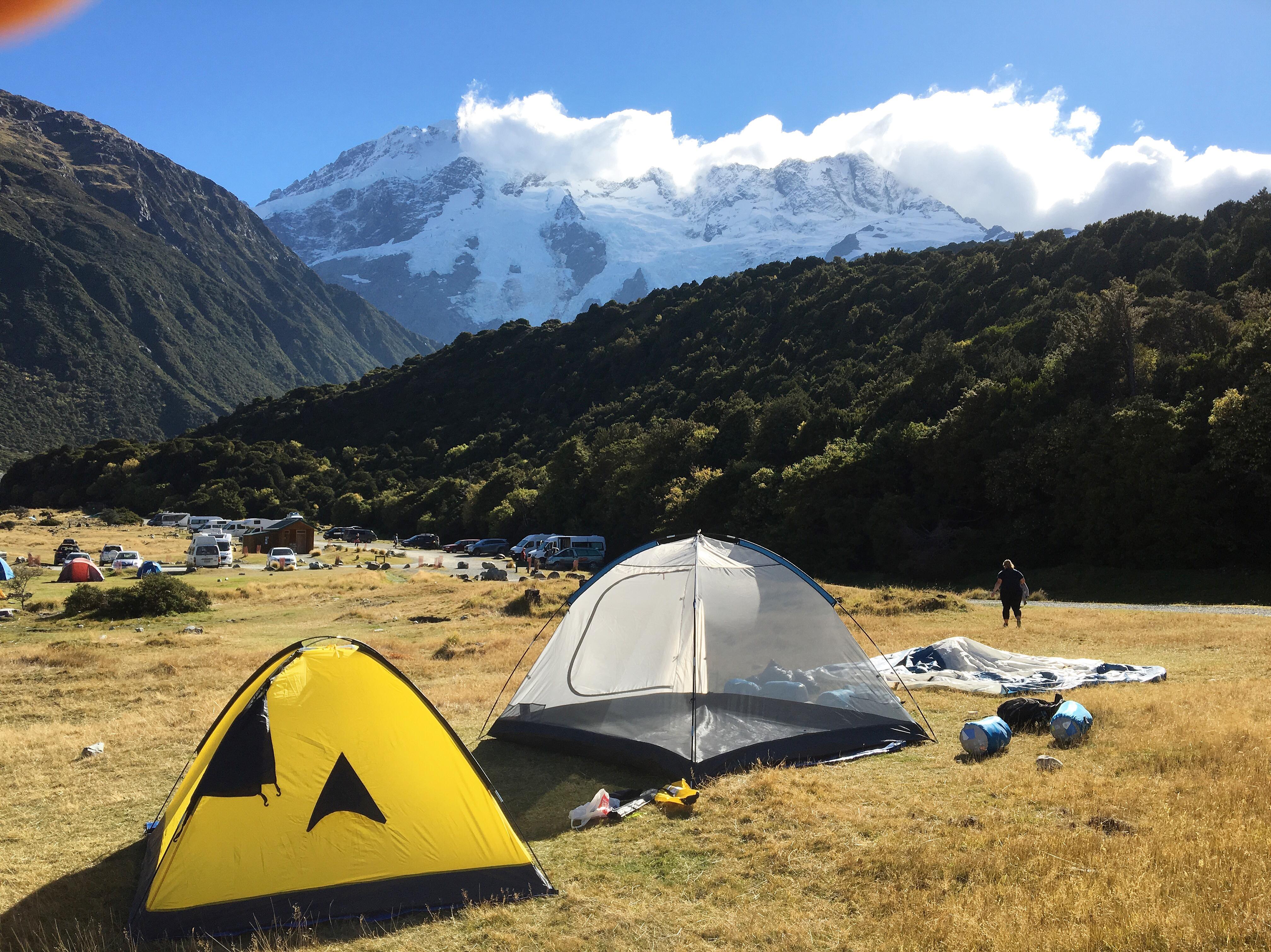 Campsite at the base of Mt. Cook, New Zealand r/camping
