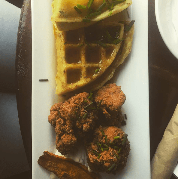 Vegan Chicken and waffles at city o' City in Denver, CO r/vegan
