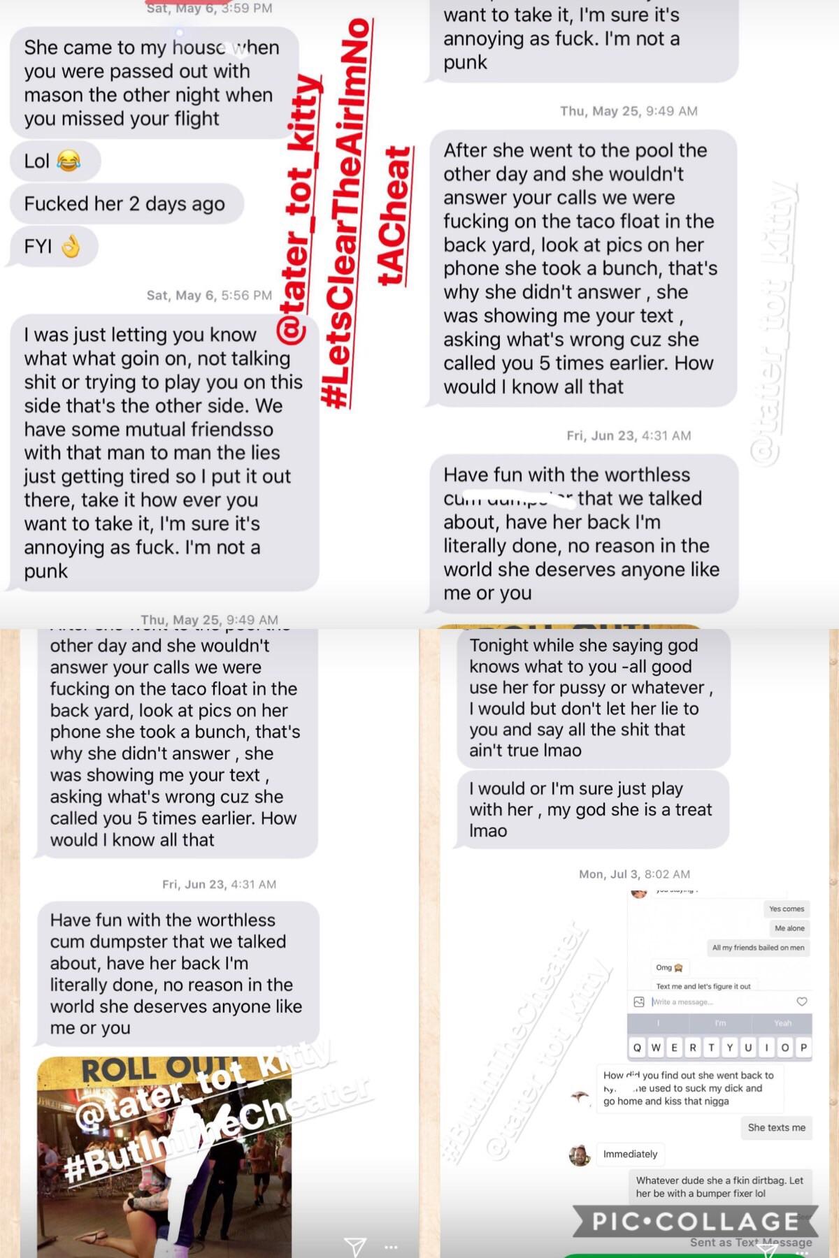 Text screenshots that Ronnie posted on his IG story a few hours ago