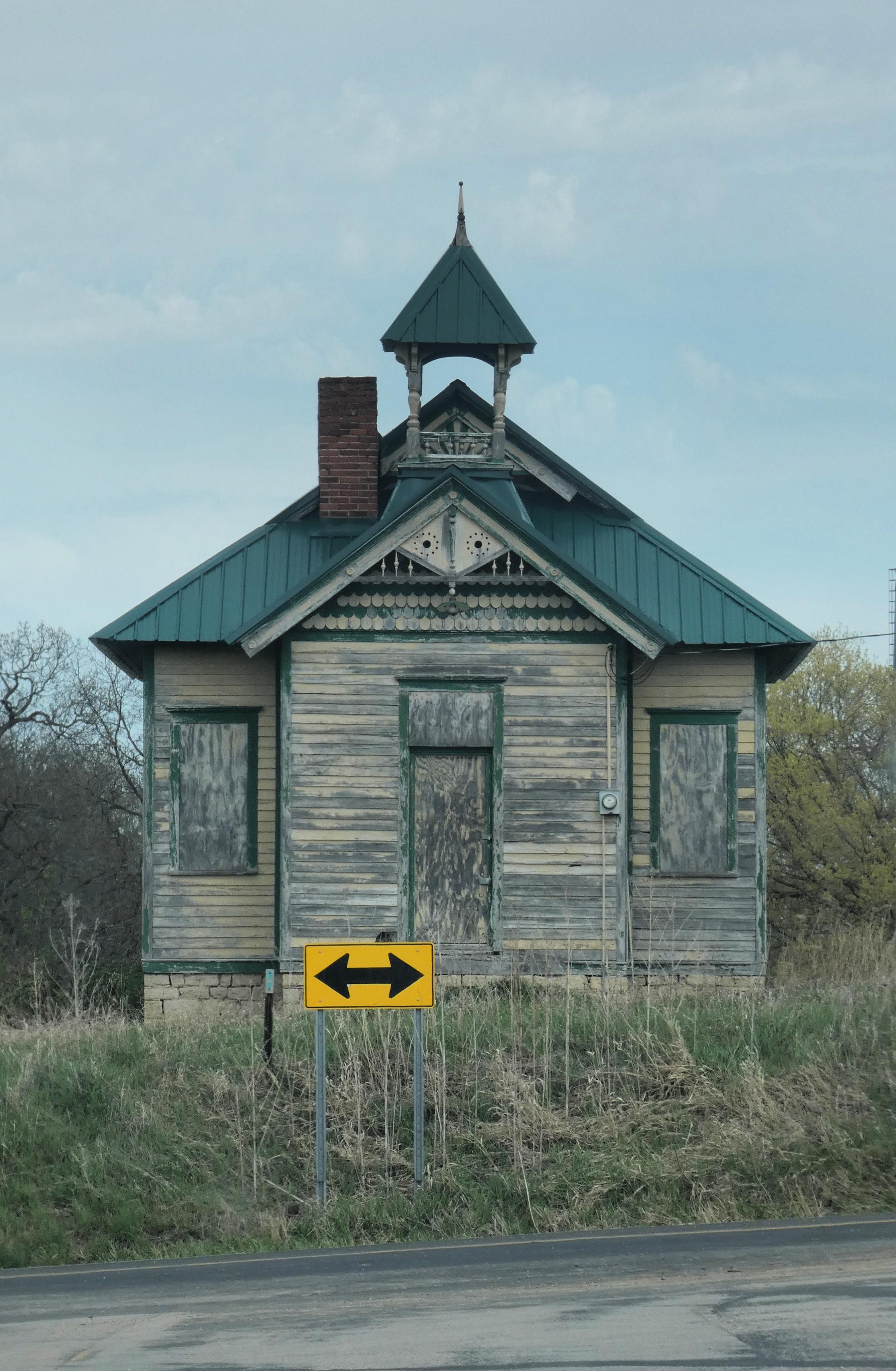 Abandoned building with dainty details in Winona County, Minnesota. r
