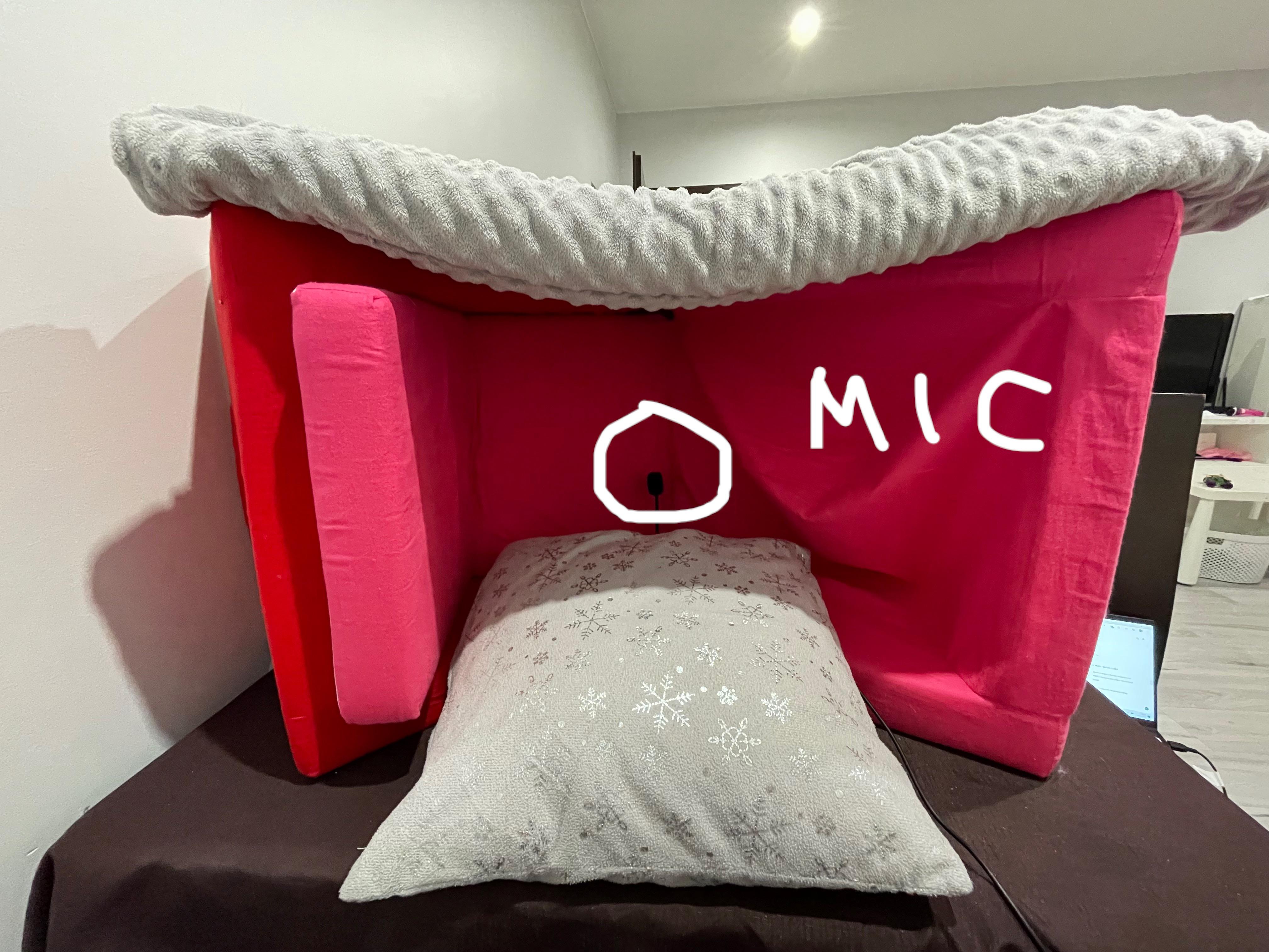 Use what you got! Here’s my setup. My two kids foam chairs, unfolded