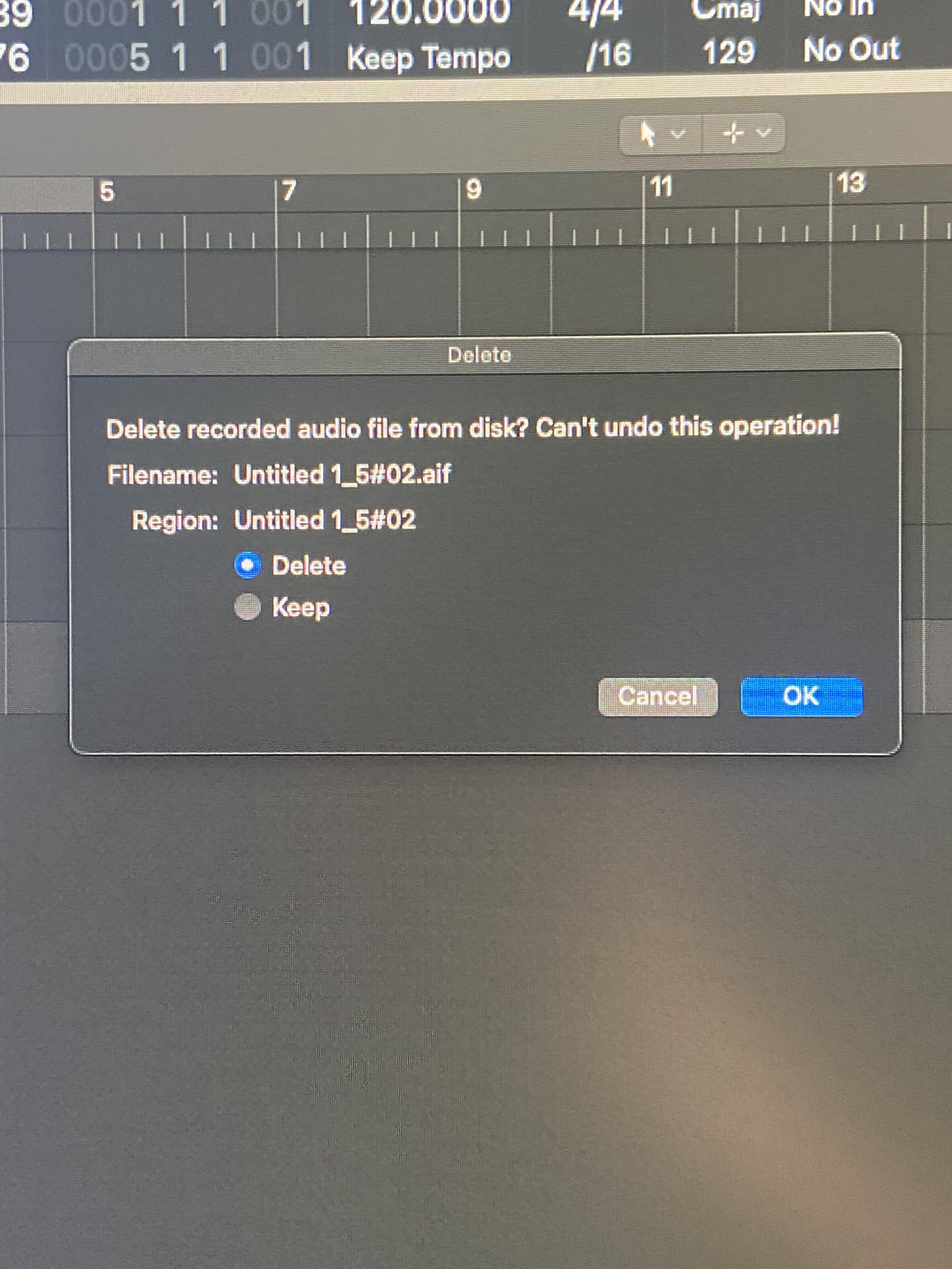 How do u stop this from appearing every time I delete an audio track