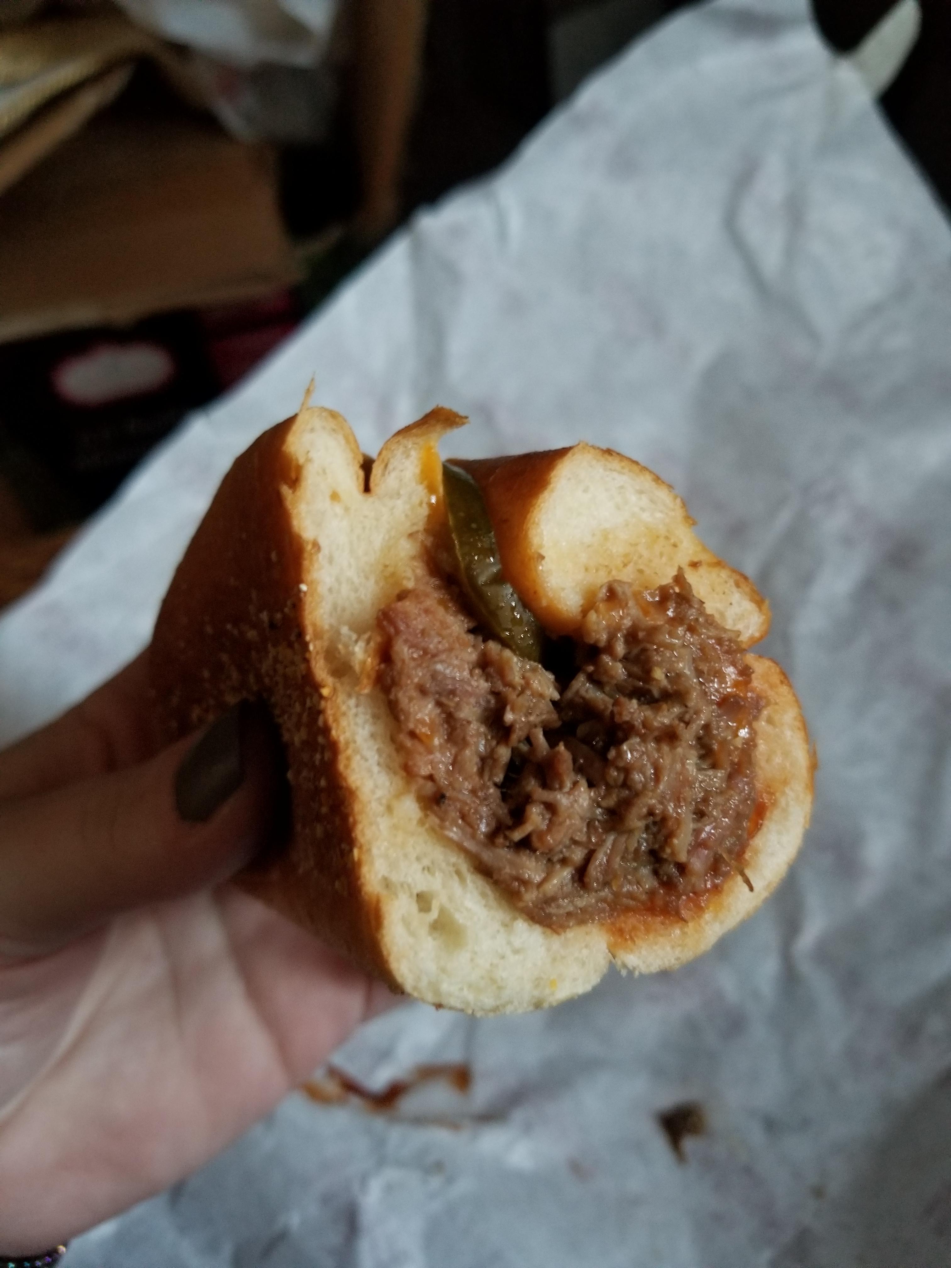 I went to try the brisket today, sadly they were out of brioche buns