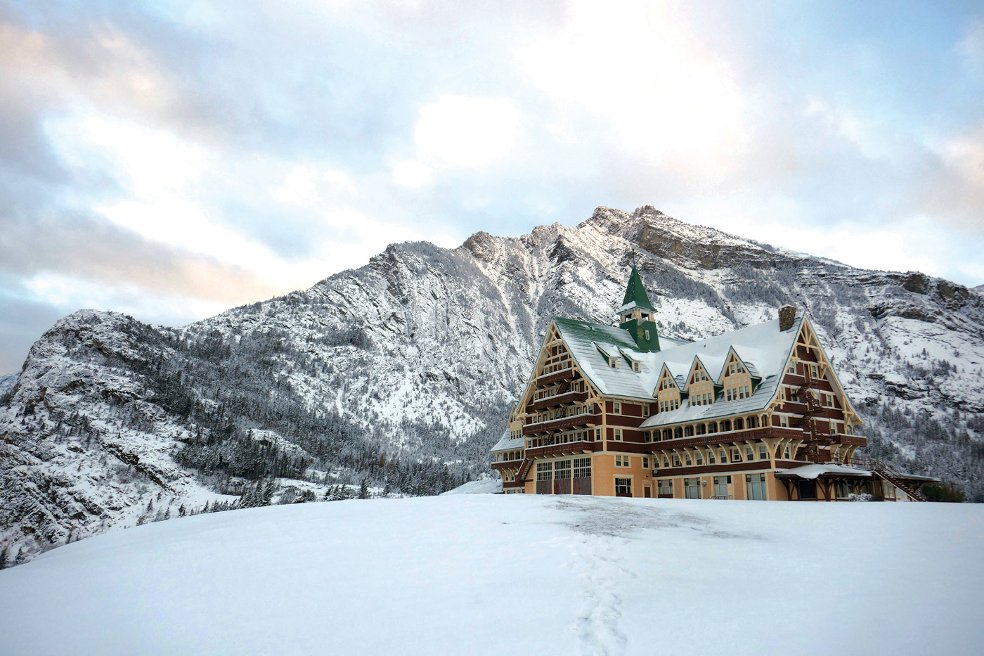 The Prince of Wales Hotel in Waterton Lakes National Park, Alberta. One