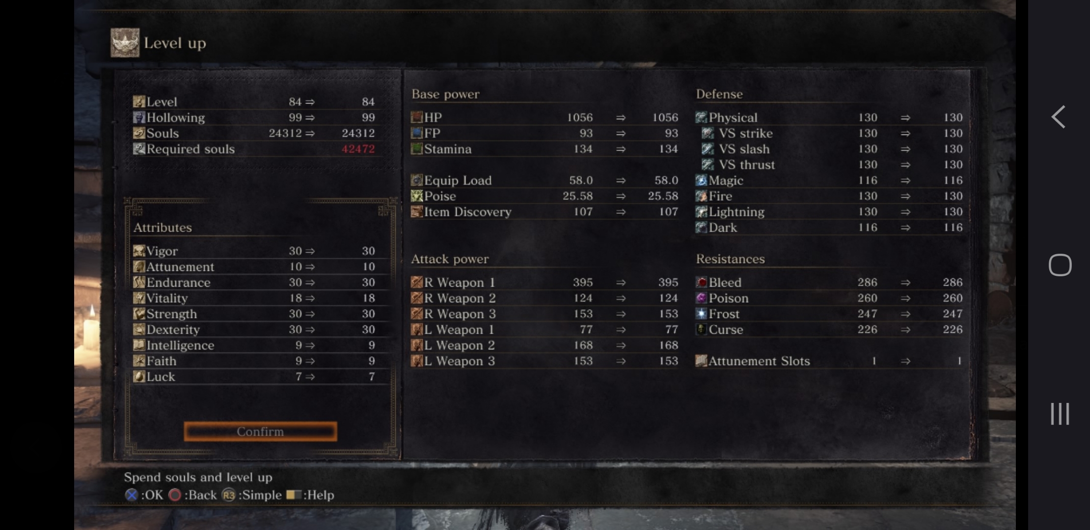 My stats so far for my first ever souls game playthrough. is my stat