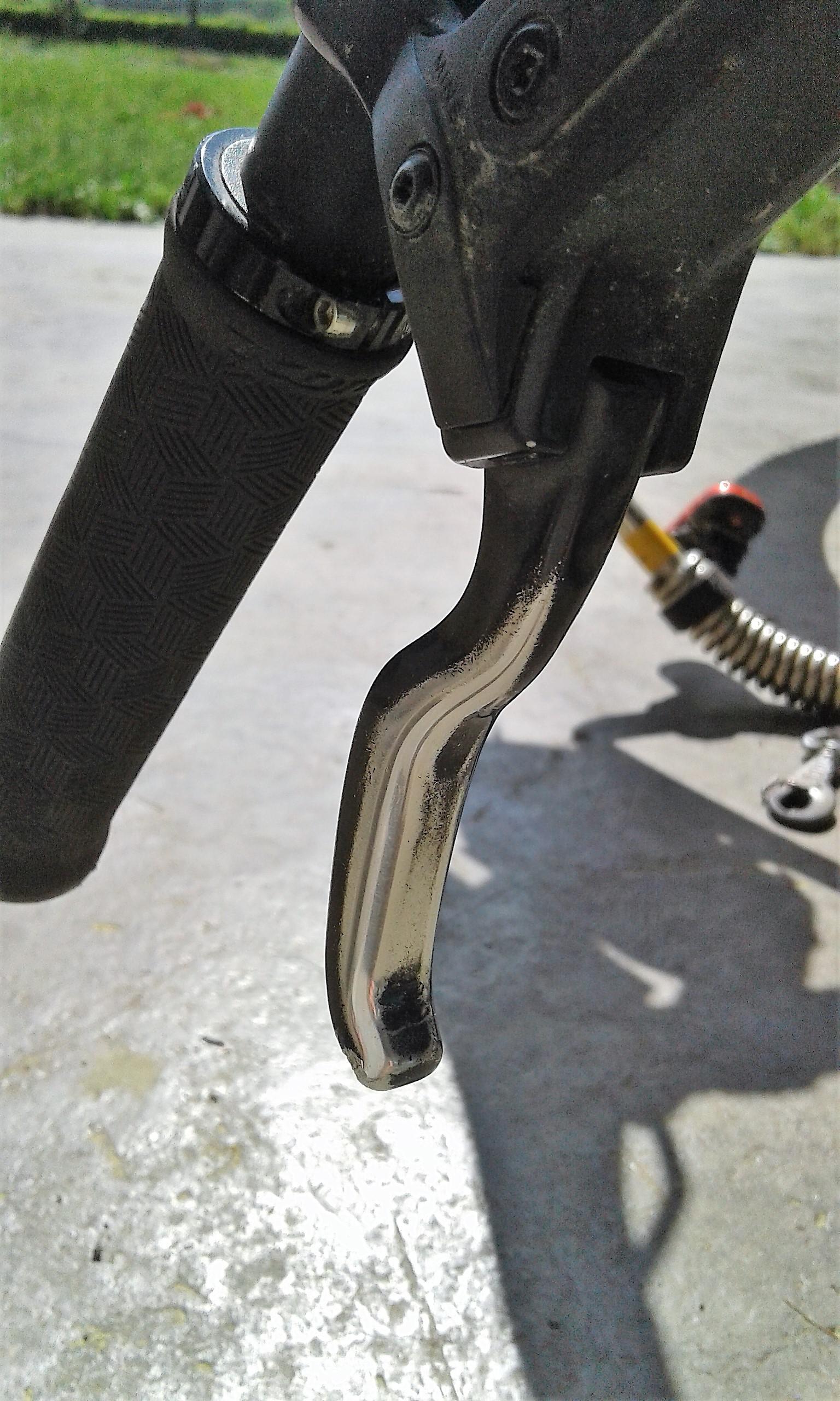 The brake lever on my MTB r/Wellworn