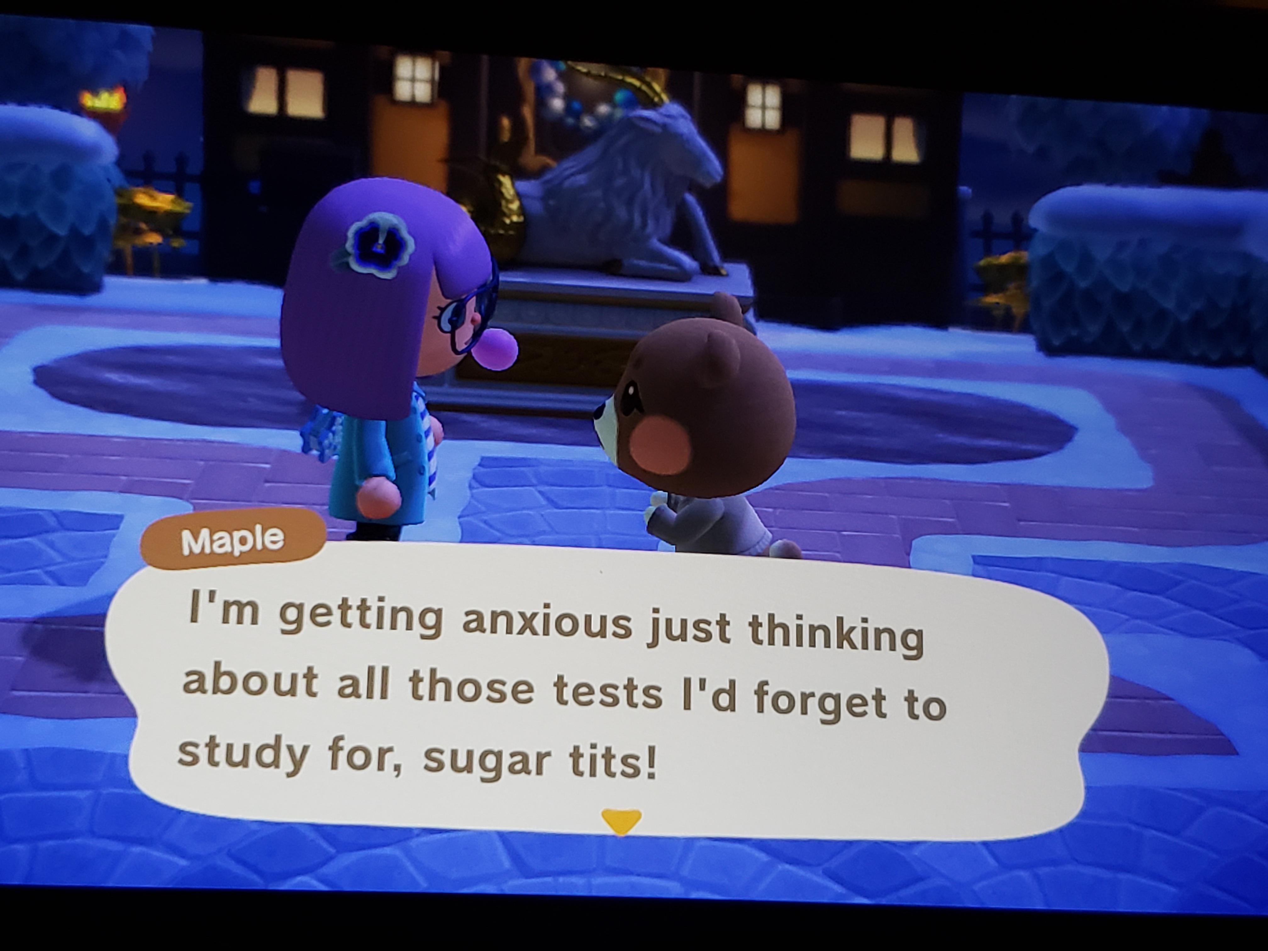I don't remember that catch phrase in animal crossing funny