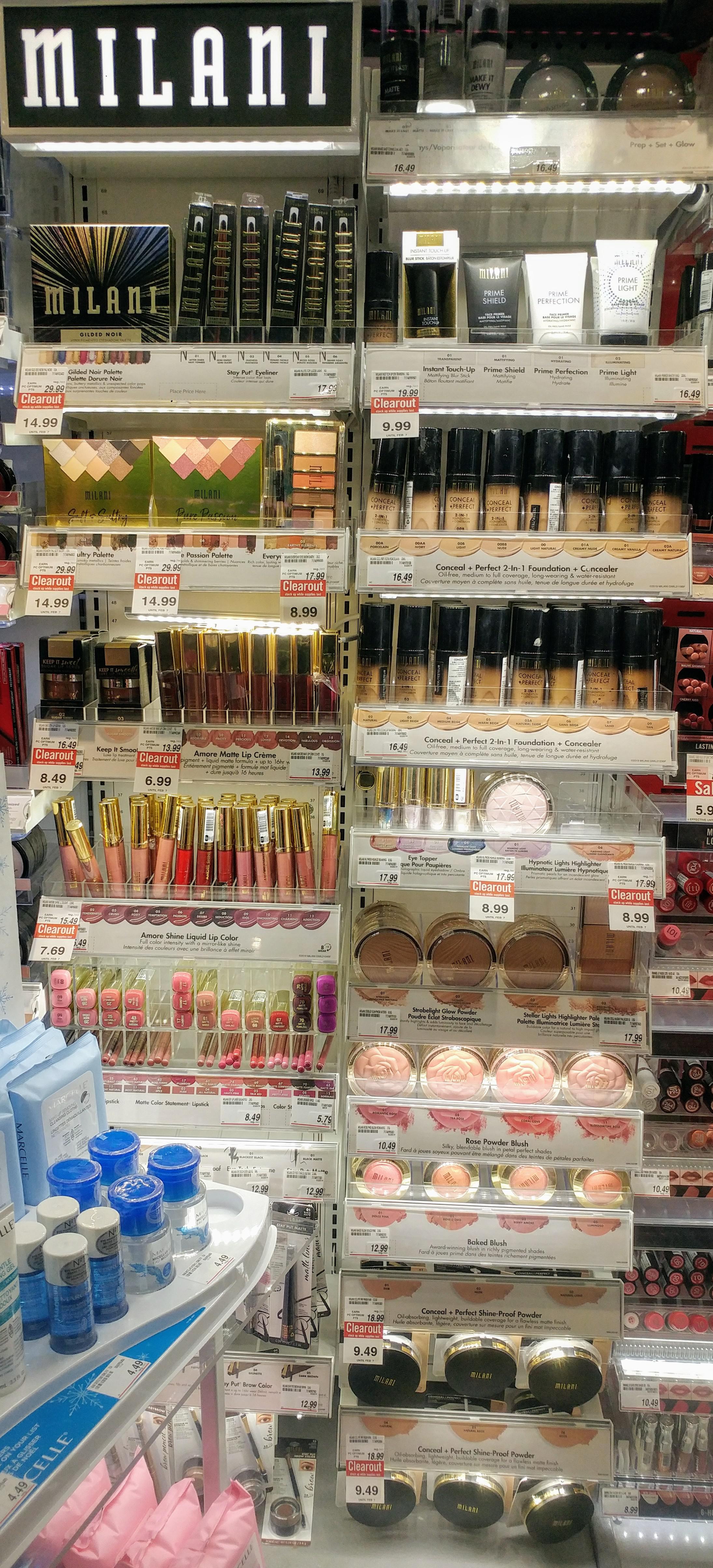Milani in store sale at Shoppers r/MakeupAddictionCanada