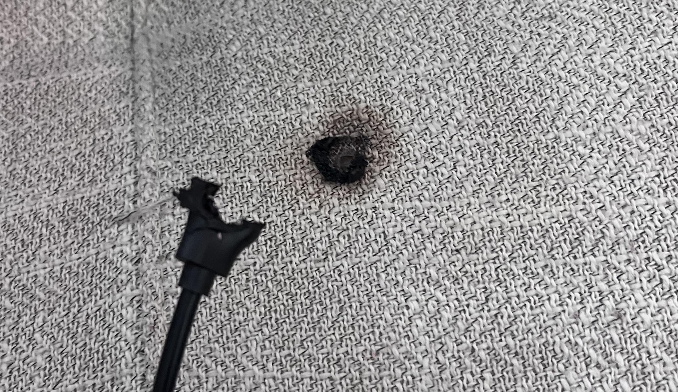 New PS5 wire(usbc) burned a whole in my couch r/mildlyinfuriating