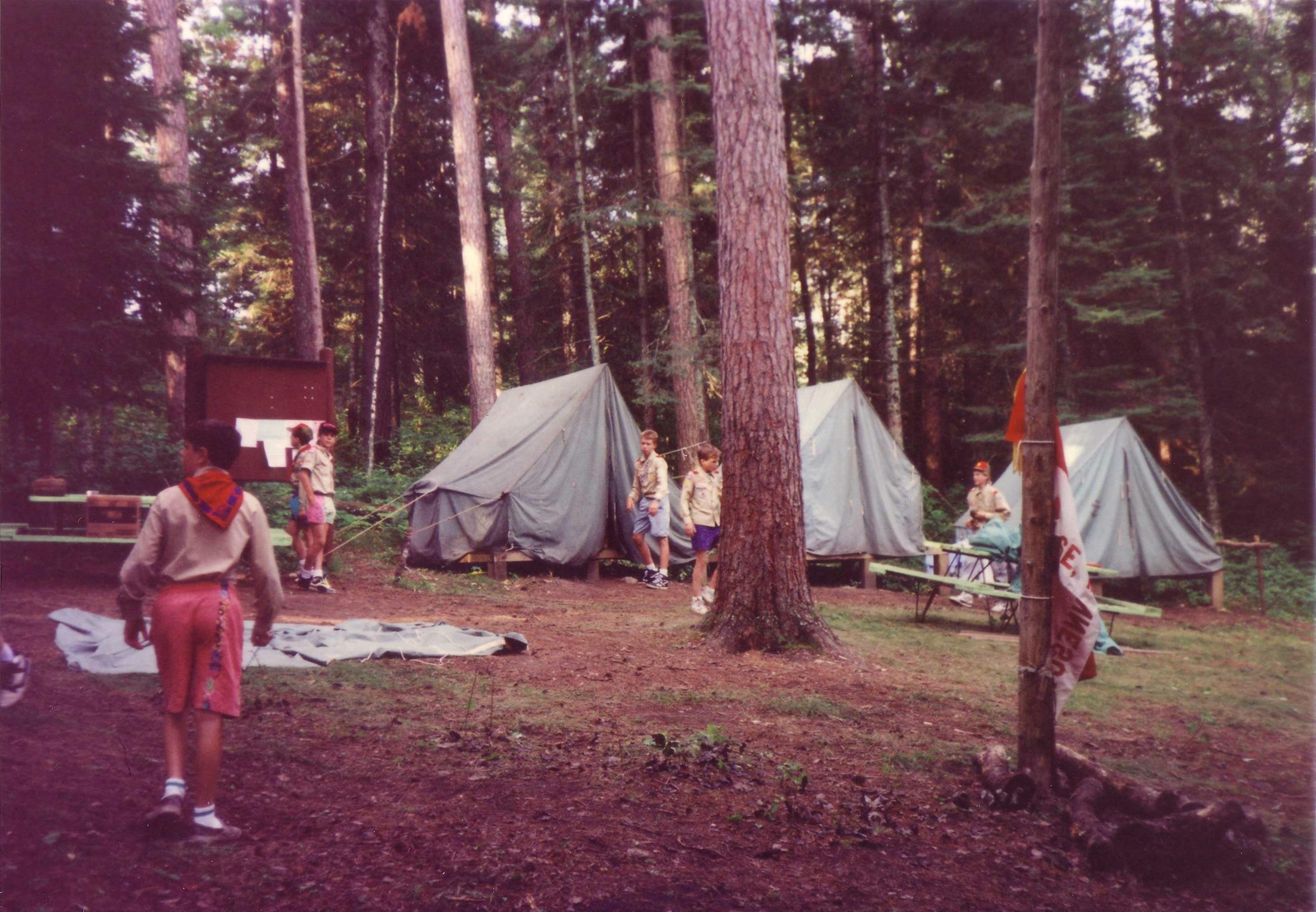 Many Point Scout Camp, Buckskin Camp, Tyler Campsite. 1991. Minnesota