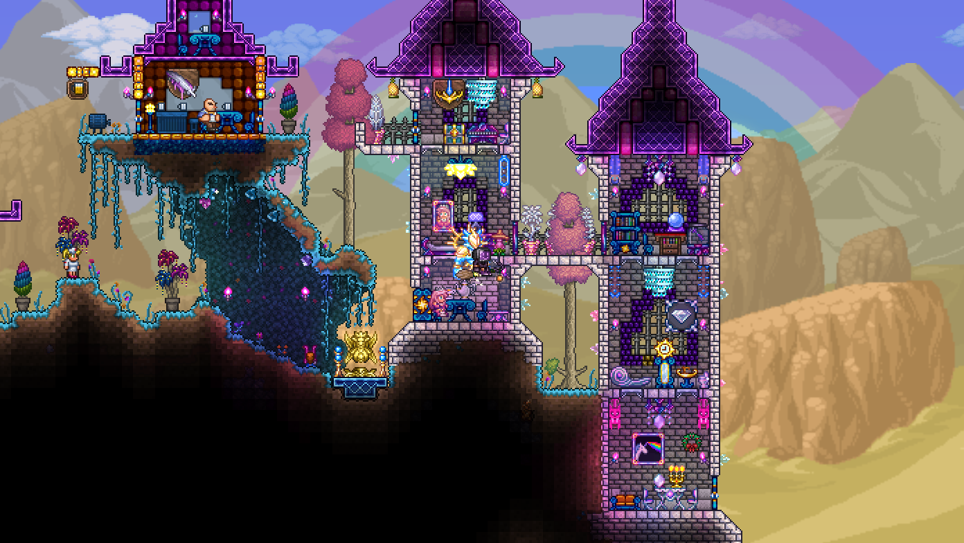 So I made a castle in the Hallow for the brand new Princess NPC! Hope