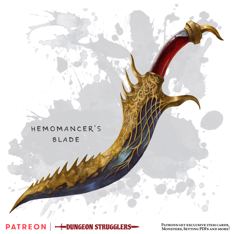 [OC][Homebrew] Hemomancer's Blade Weapon (dagger) r/DnD