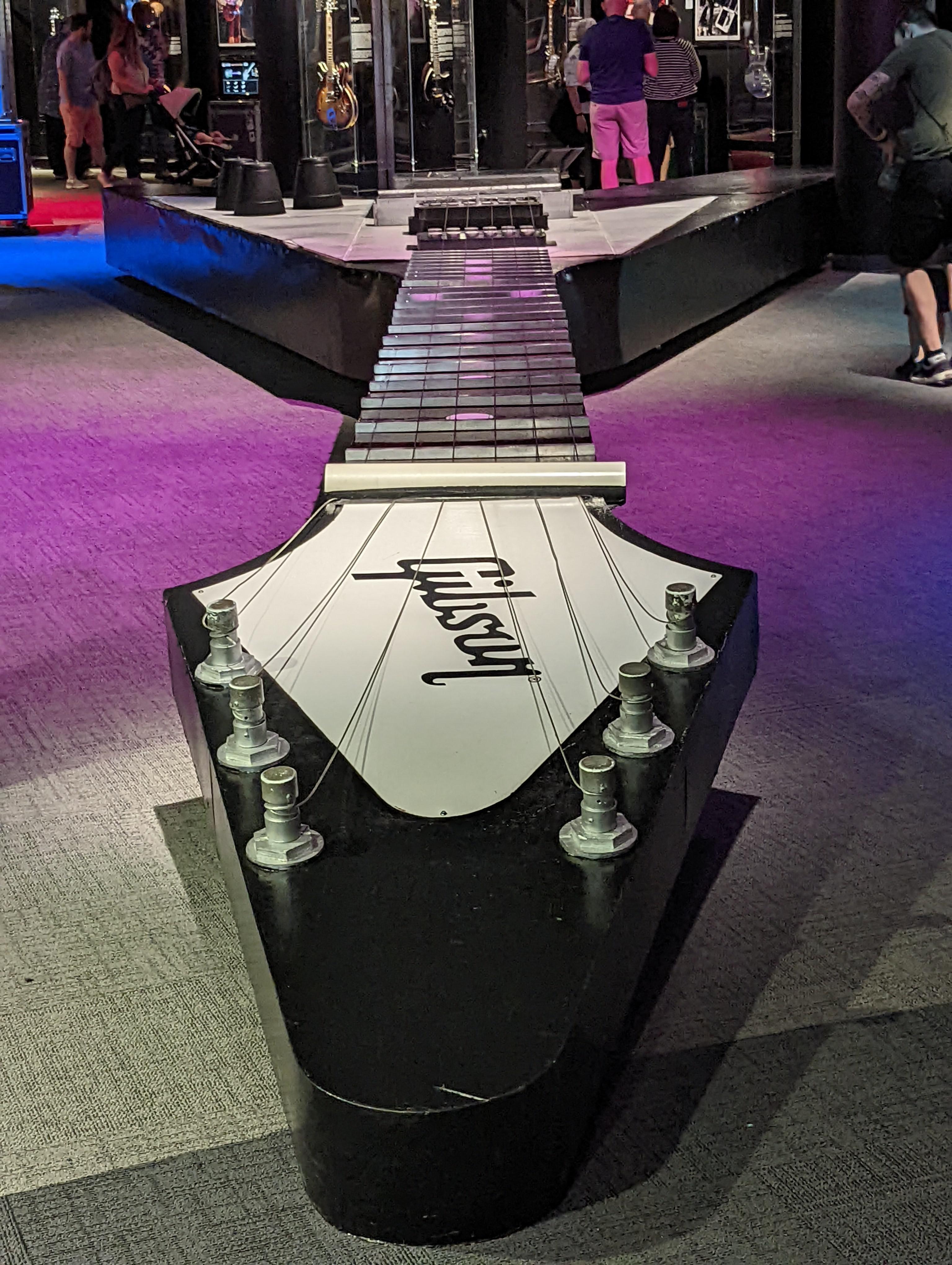 The largest "playable" guitar the science center pittsburgh