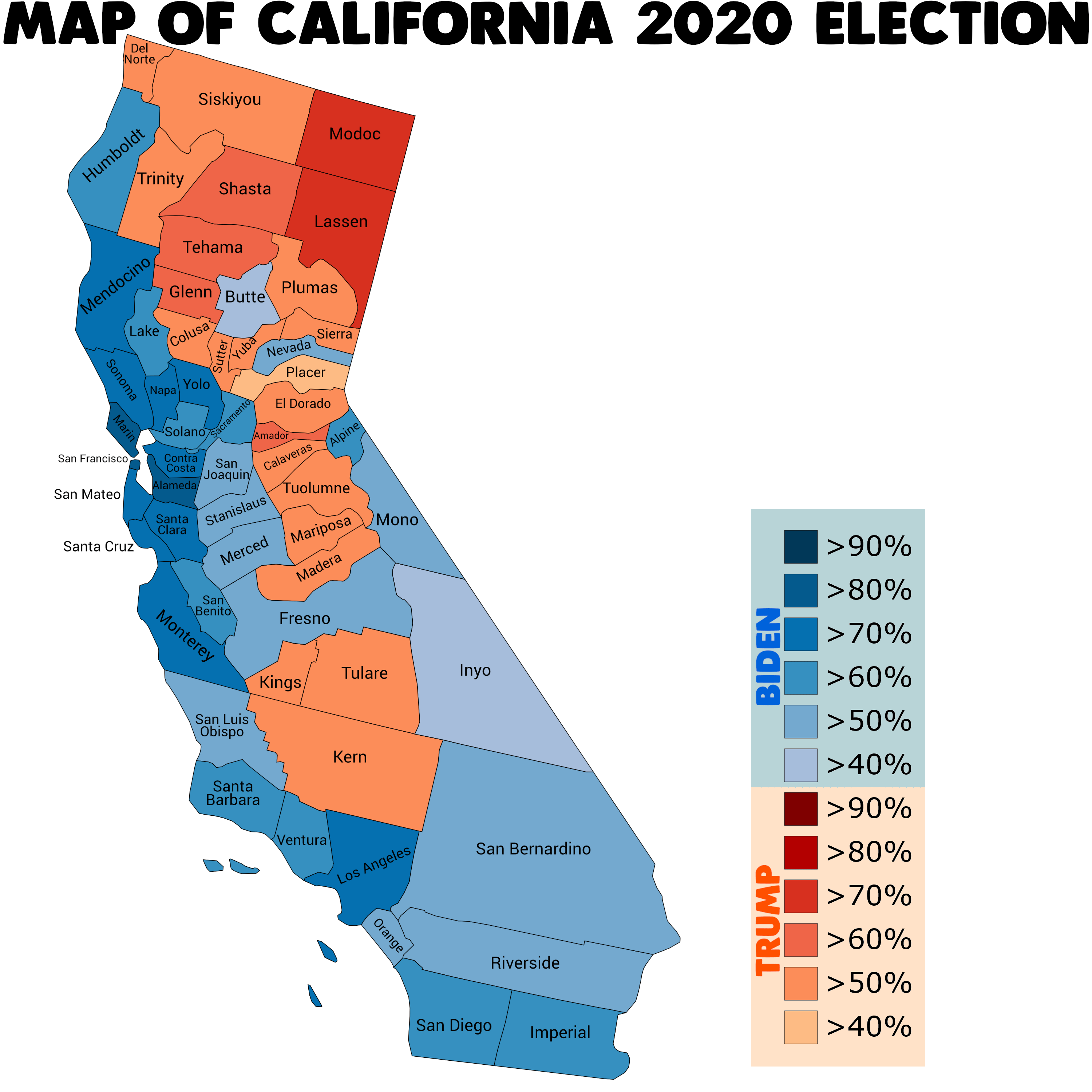 California 2020 election's map r/Maps