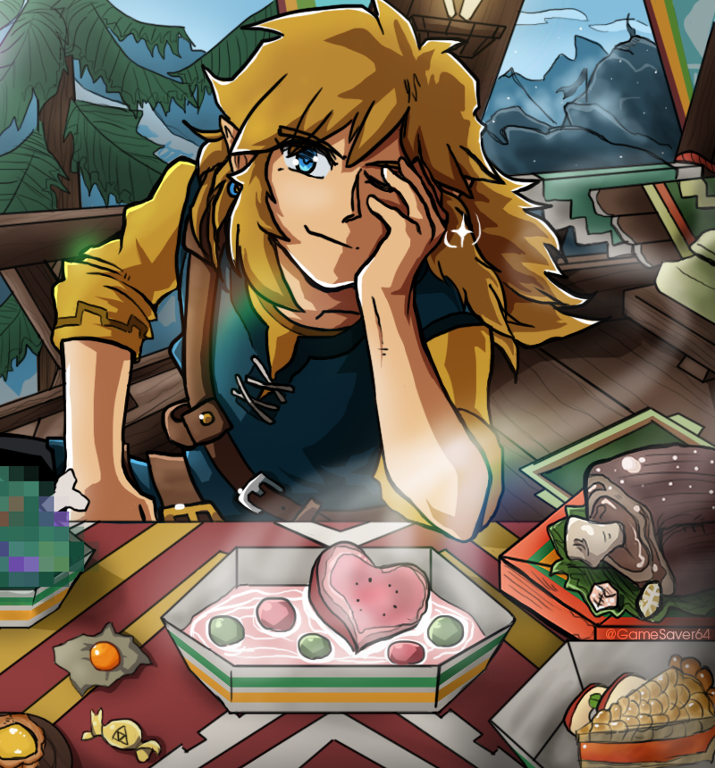 Link makes a surprise meal for Zelda linkiscute