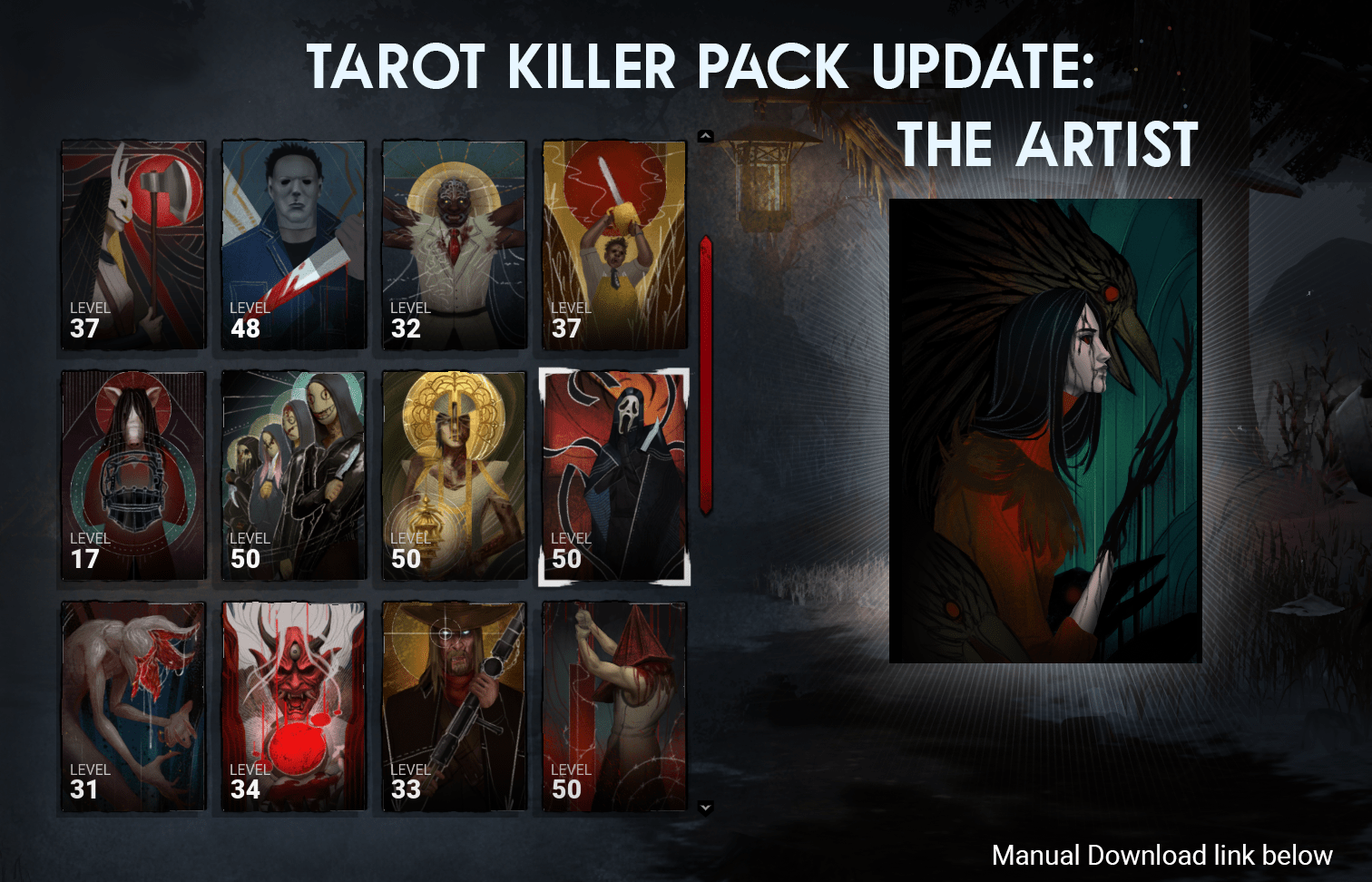 Update Tarot Killer Pack (now with The Artist!) r/PerkByDaylight