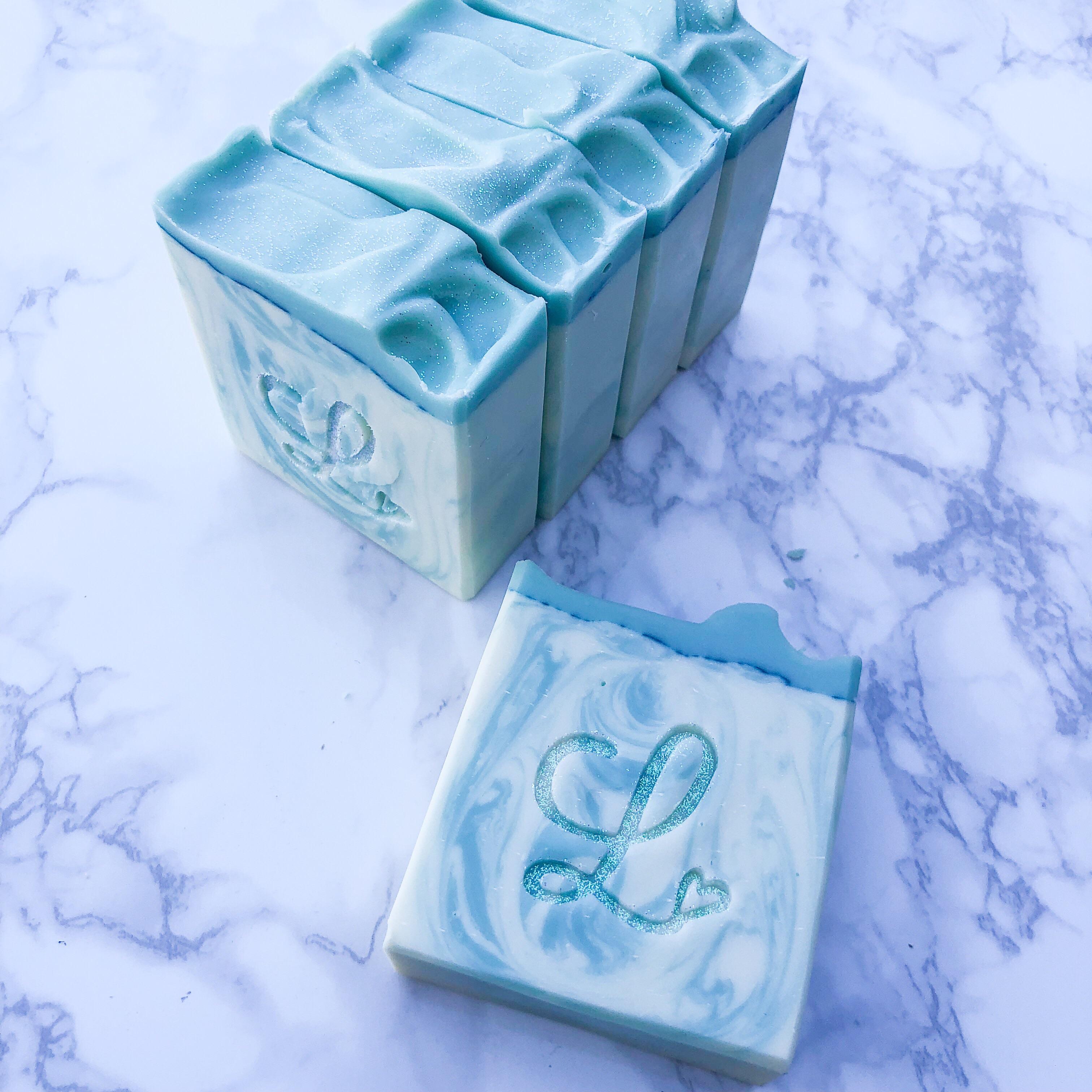 Volcano Type soap with glitter detail. Makes me happy every time I smell it! r/soapmaking