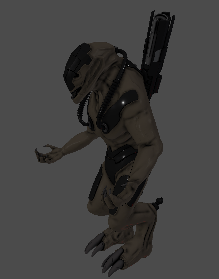 Blender sculpting, SCIFI beast. r/blender