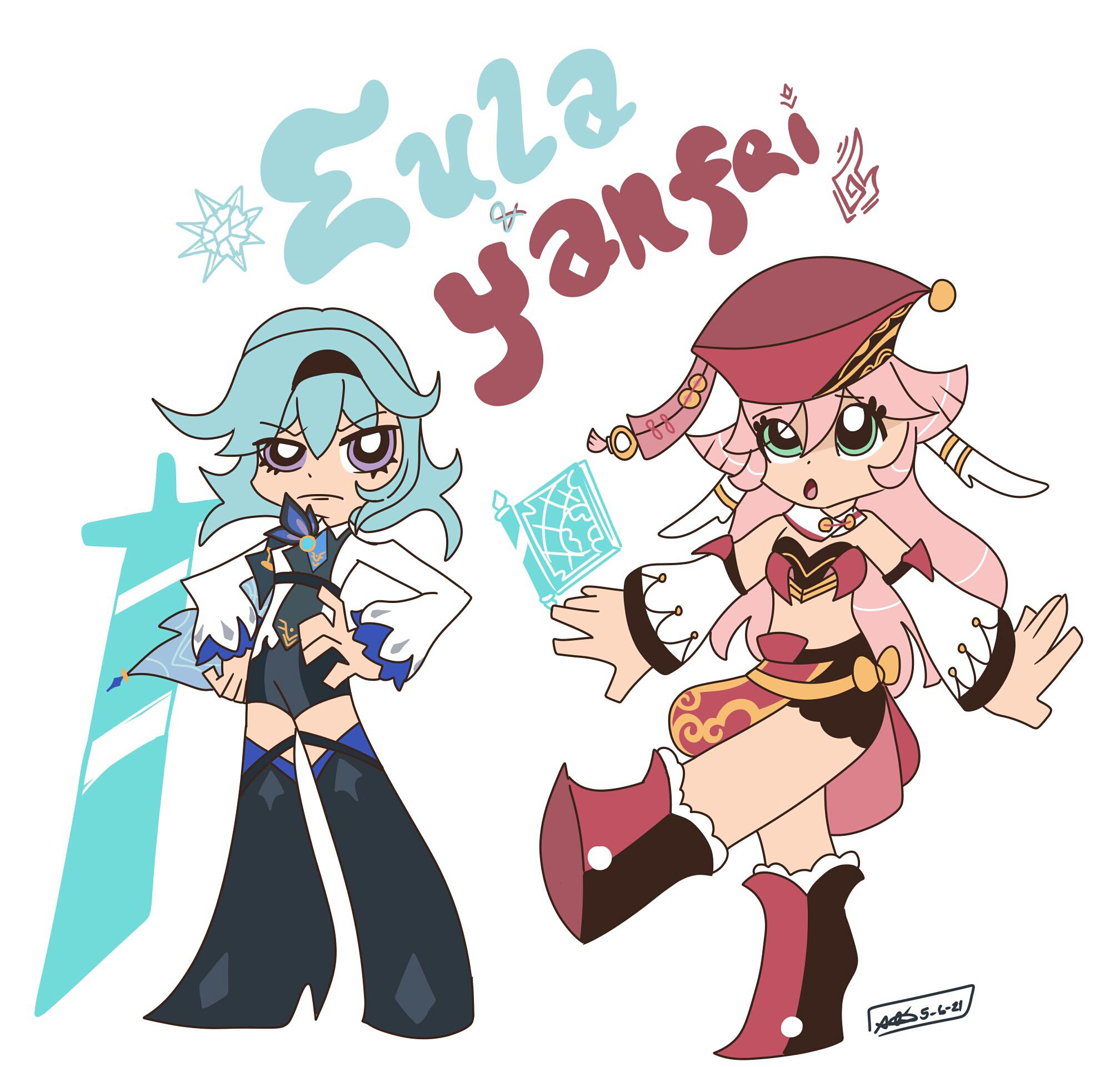 I really like the art style of Panty and Stocking so I decided to draw